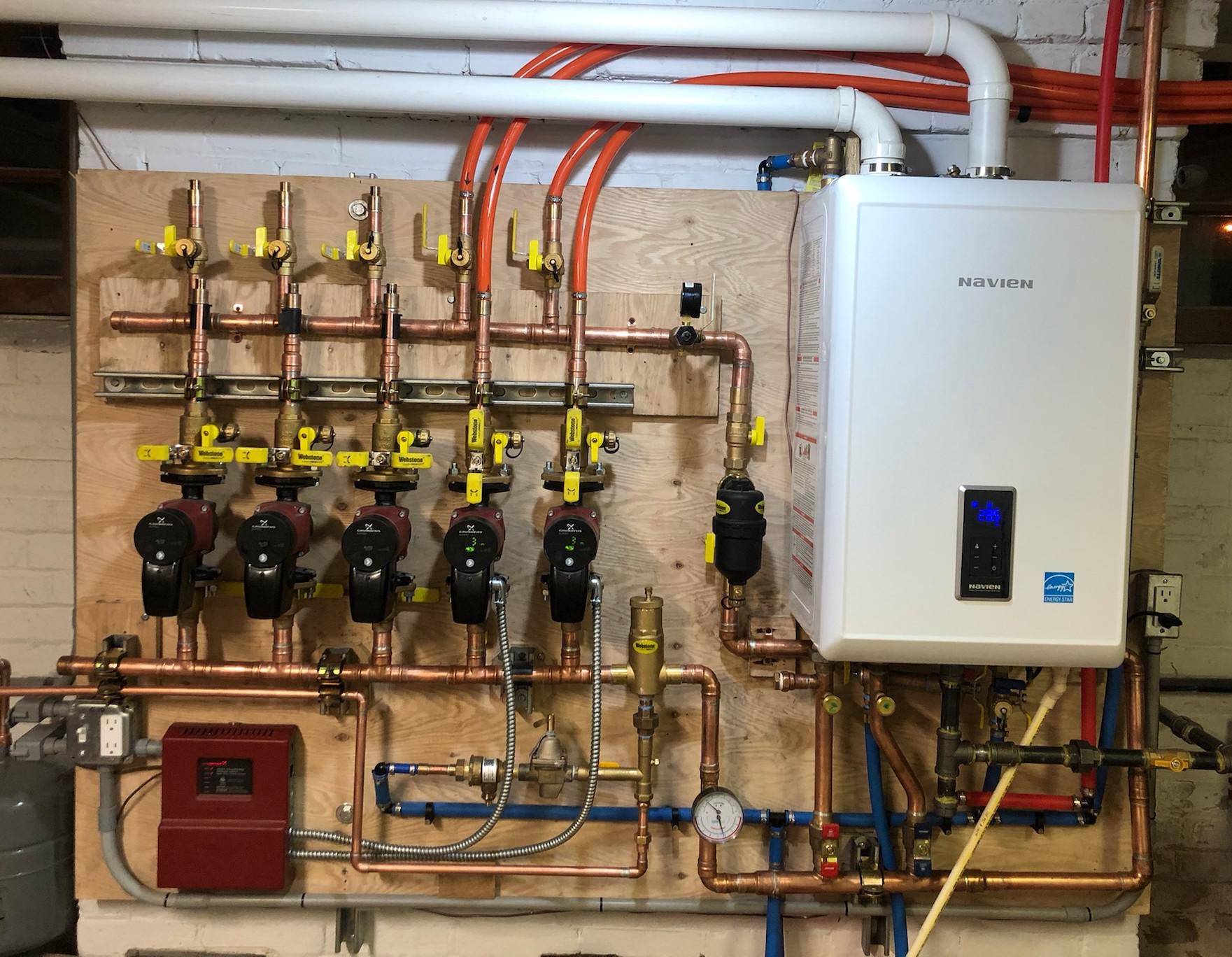 New hydronic boiler system I designed and installed for heating my
