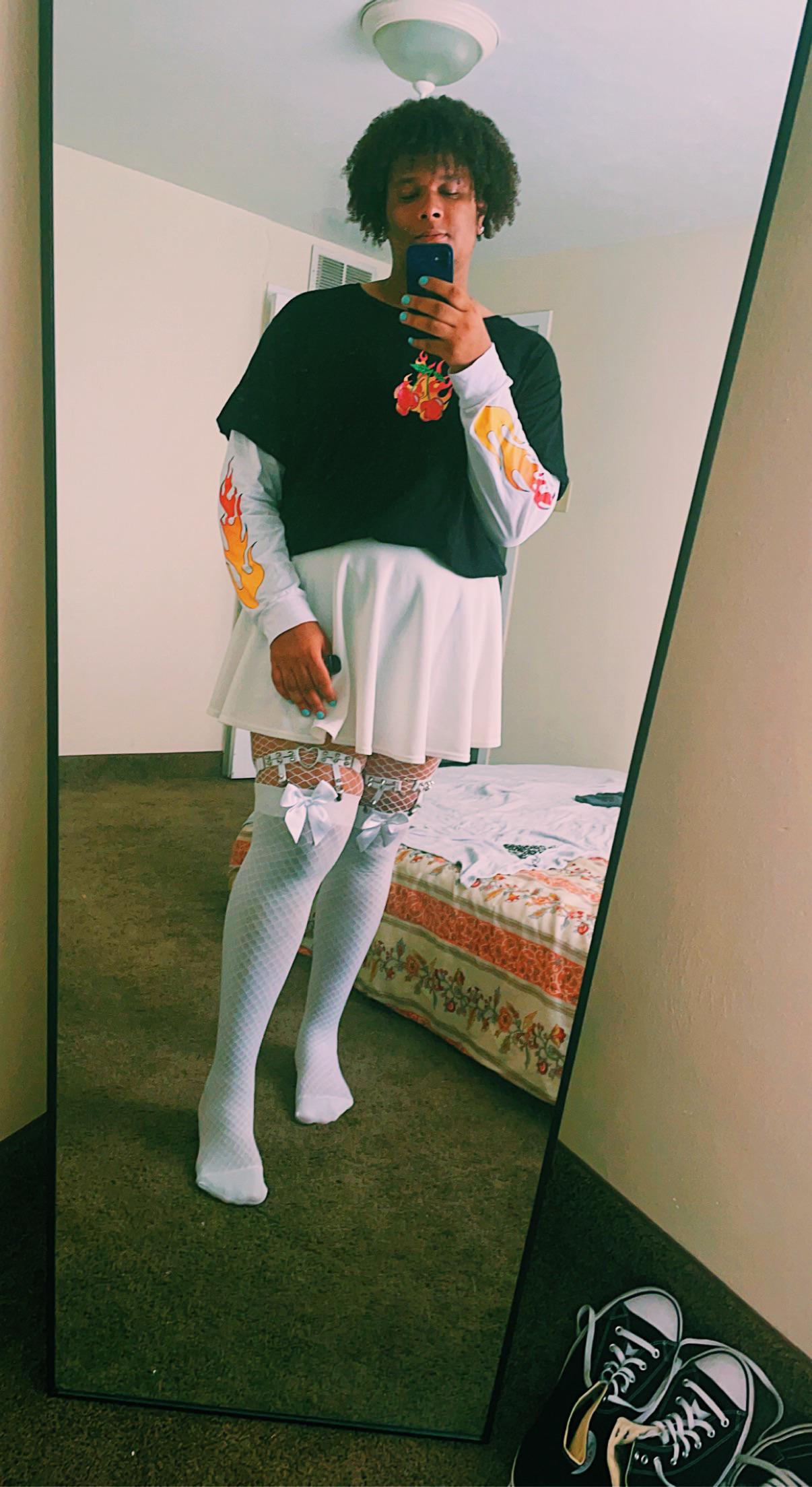 my fit from the other day! these thigh highs are my favorite clothing
