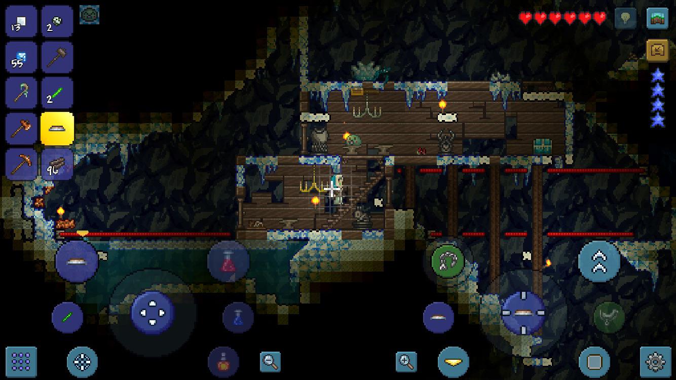 Three statues, one chest, two chandeliers, and three cut off dart traps r/Terraria