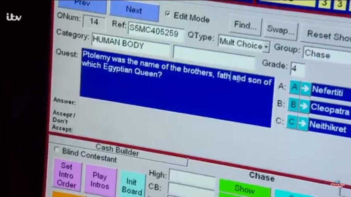 Apparently this is presentation software for TV game show the chase. My