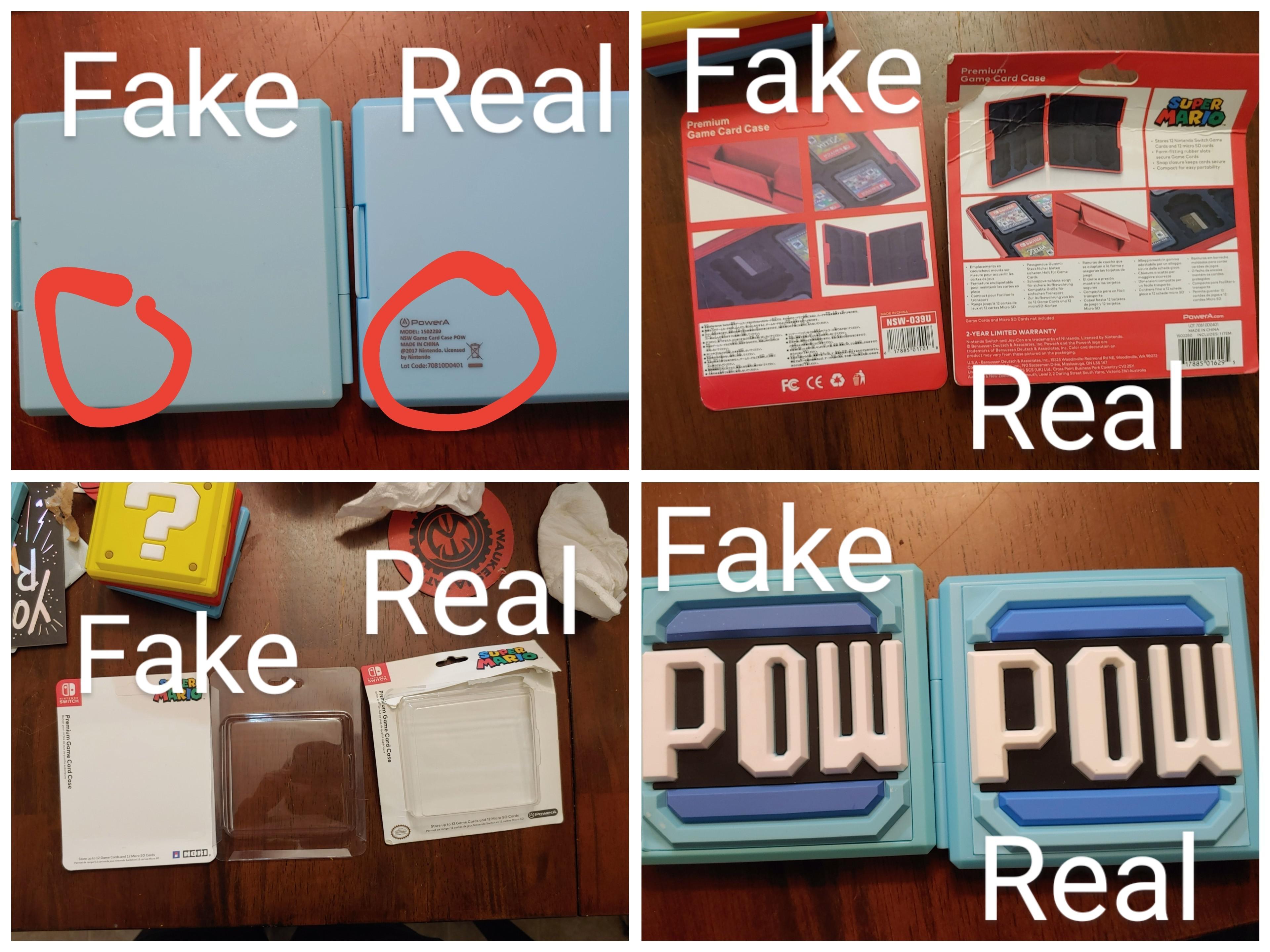 Fake vs. Real PowerA Premium Cases r/NSCollectors