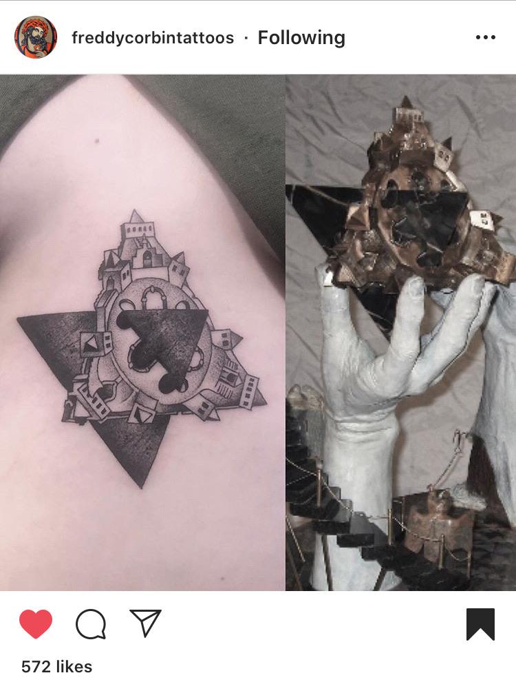 New tattoo of a Merkaba depicted in one of my dads
