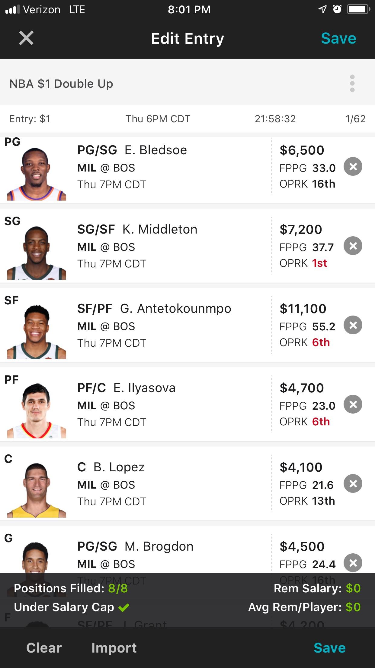 Rate my fantasy team 🦌🦌🦌 MkeBucks