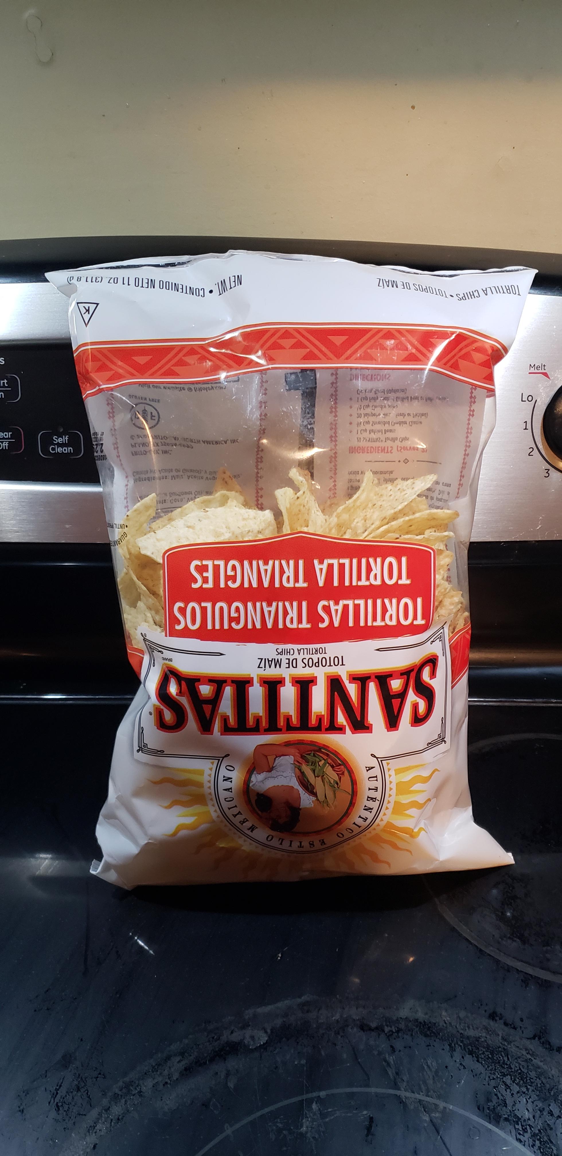 In reference to the person that turned the tortilla chip bags upside