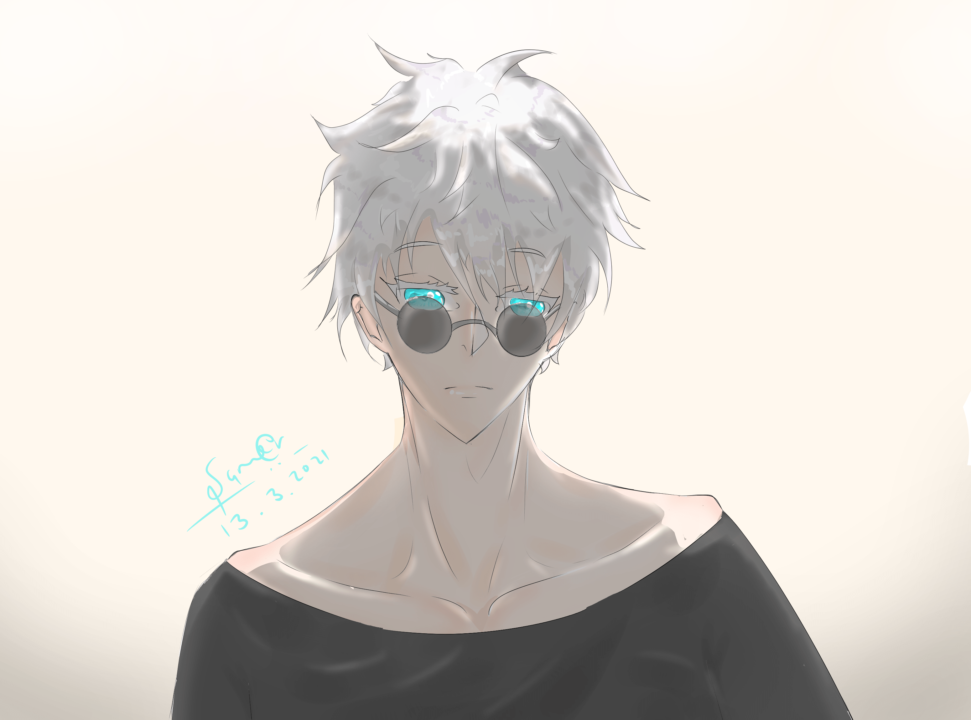 I drew gojo with his round glasses > r/JuJutsuKaisen