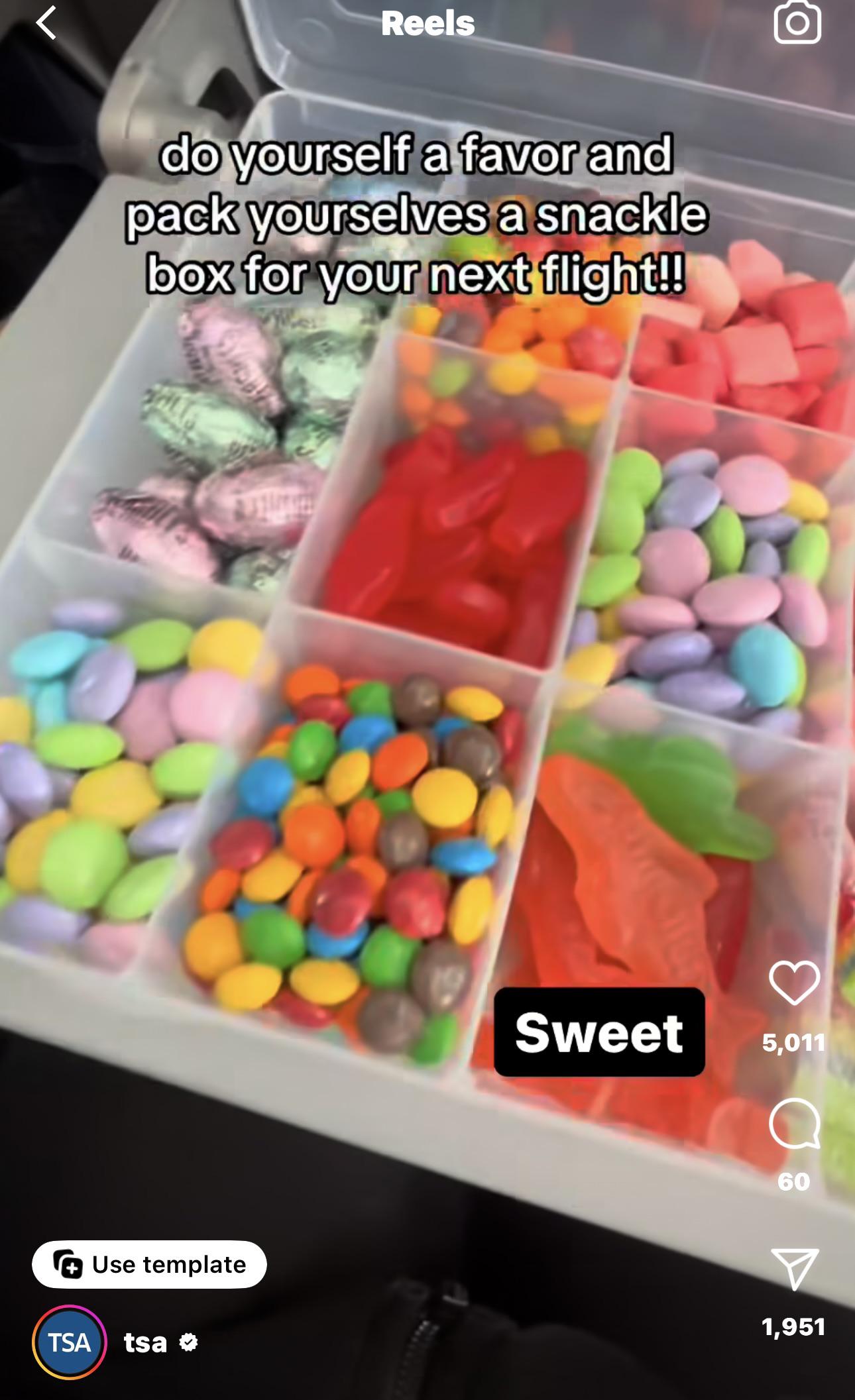 TSA showing you how to bring gummies (or other enhanced candies) onto a