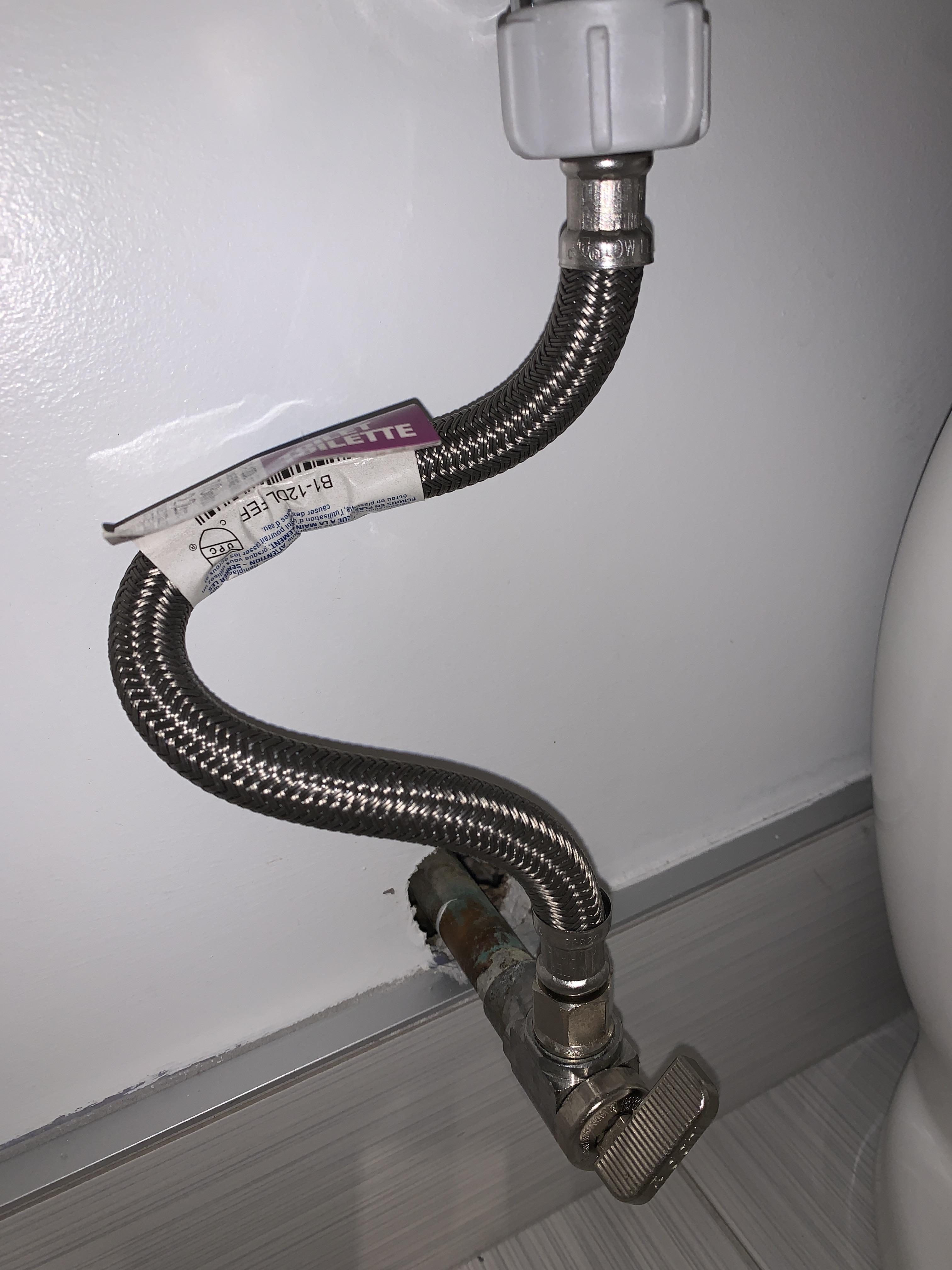 Is the toilet supply line bent too much? r/Plumbing