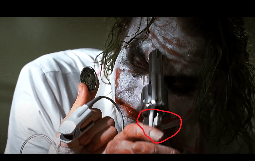 In The Dark Knight (2008), Joker lets Harvey Dent use "chance" to try