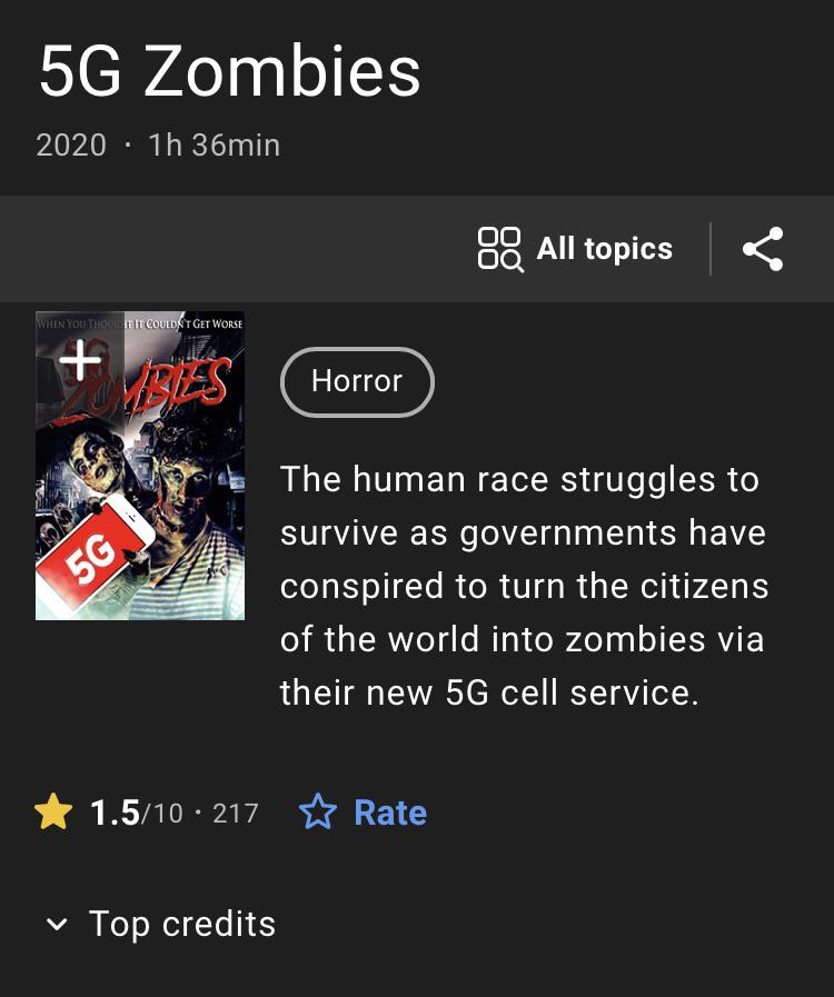 5G zombies (2020) is a low budget Zombie movie that never should have