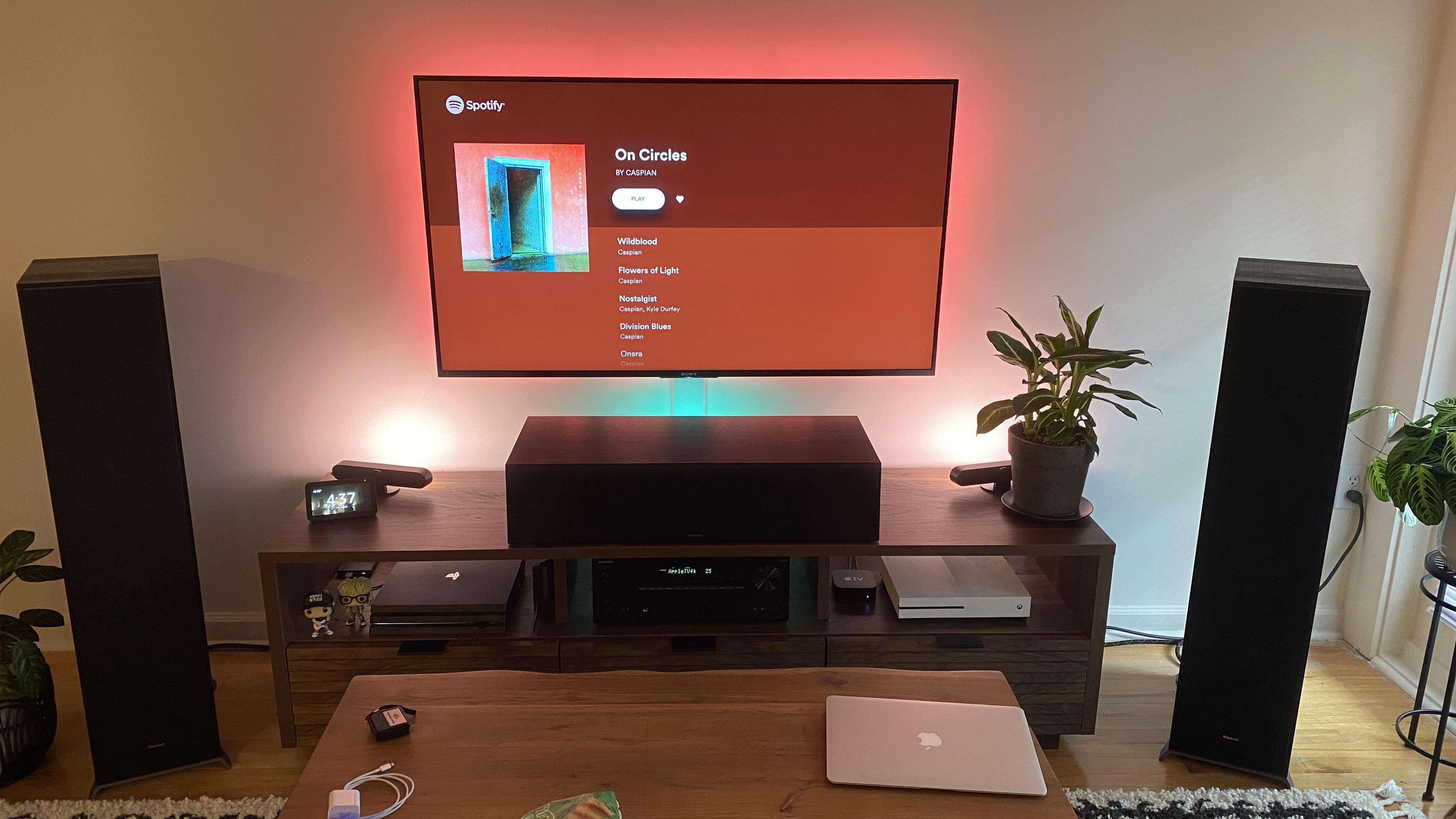 Wall mounted my TV so I went from 2 Hue Plays (L and R) to a strip and