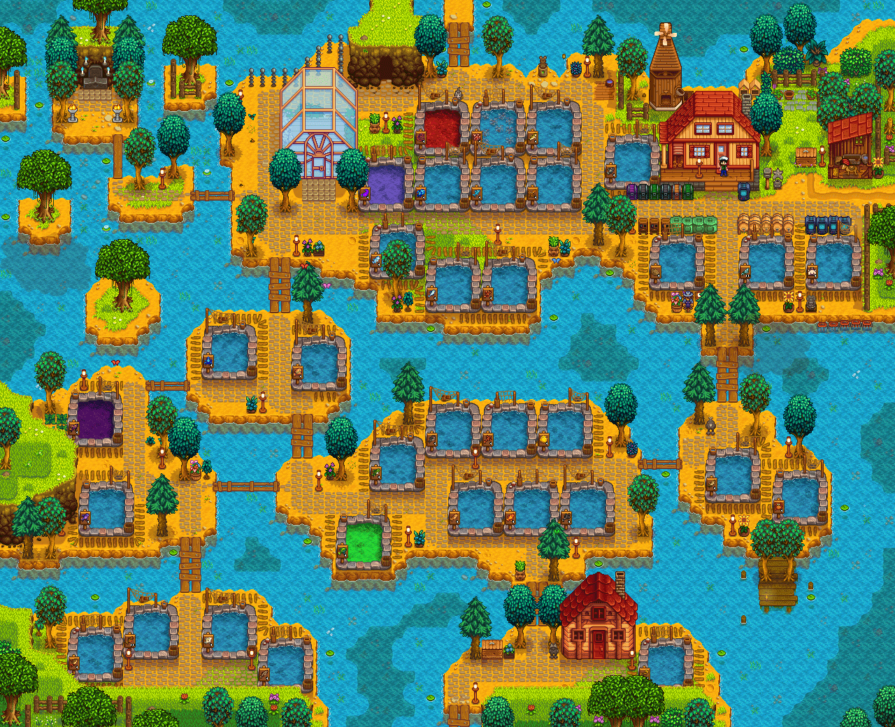 Finally finished my (mostly) fishing only farm r/StardewValley
