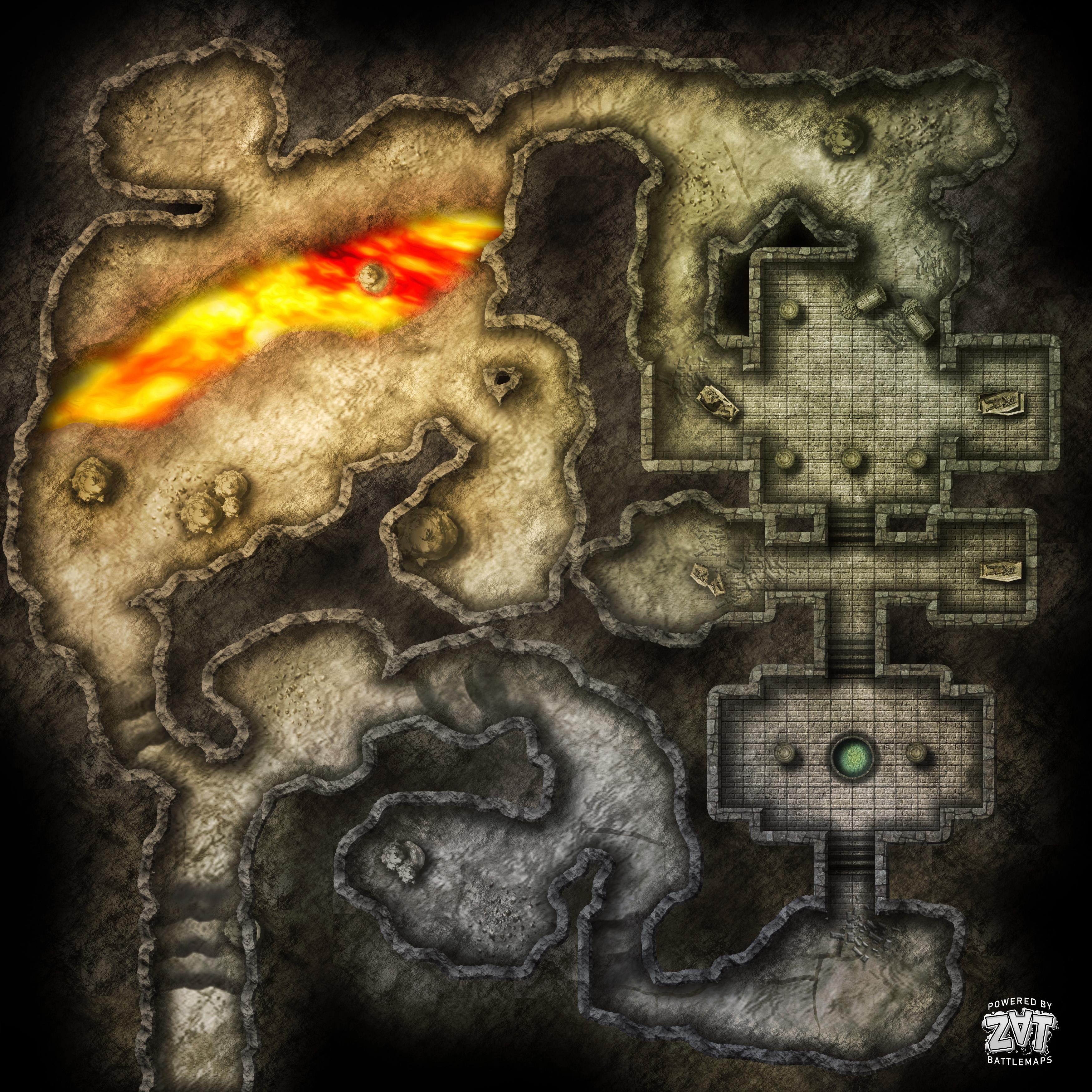 Battlemap Blue Dragon Lair [OC] [FREE] r/dndmaps