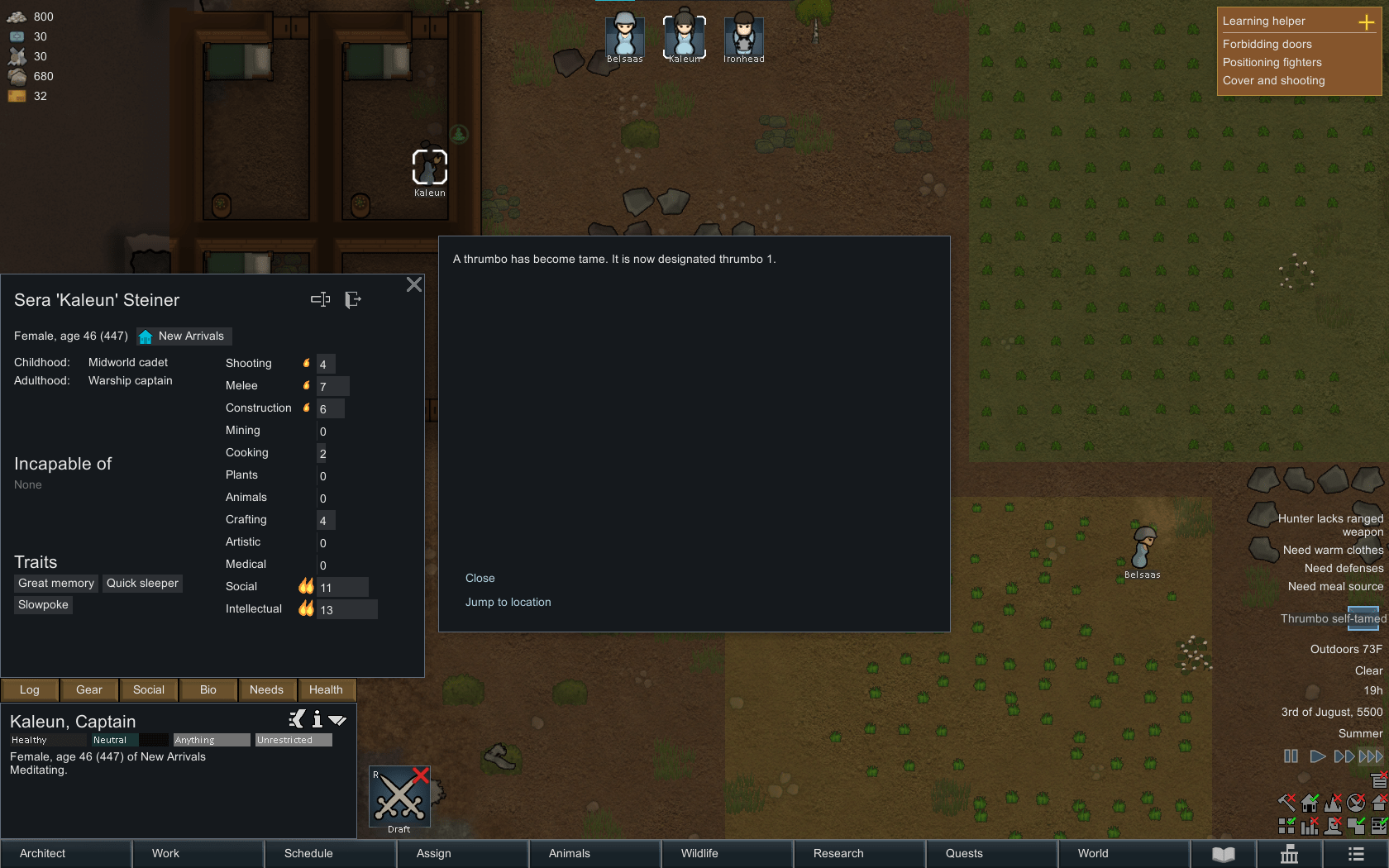 And on the third day a thrumbo self tamed r/RimWorld