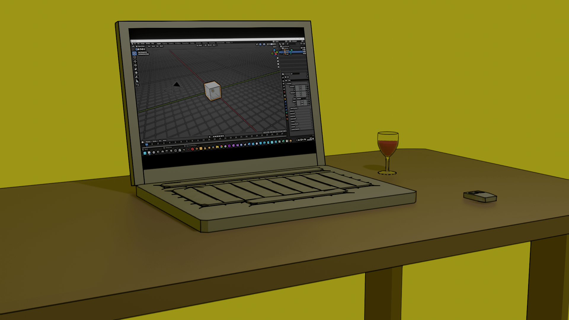 Cartoon Laptop Concept r/blender