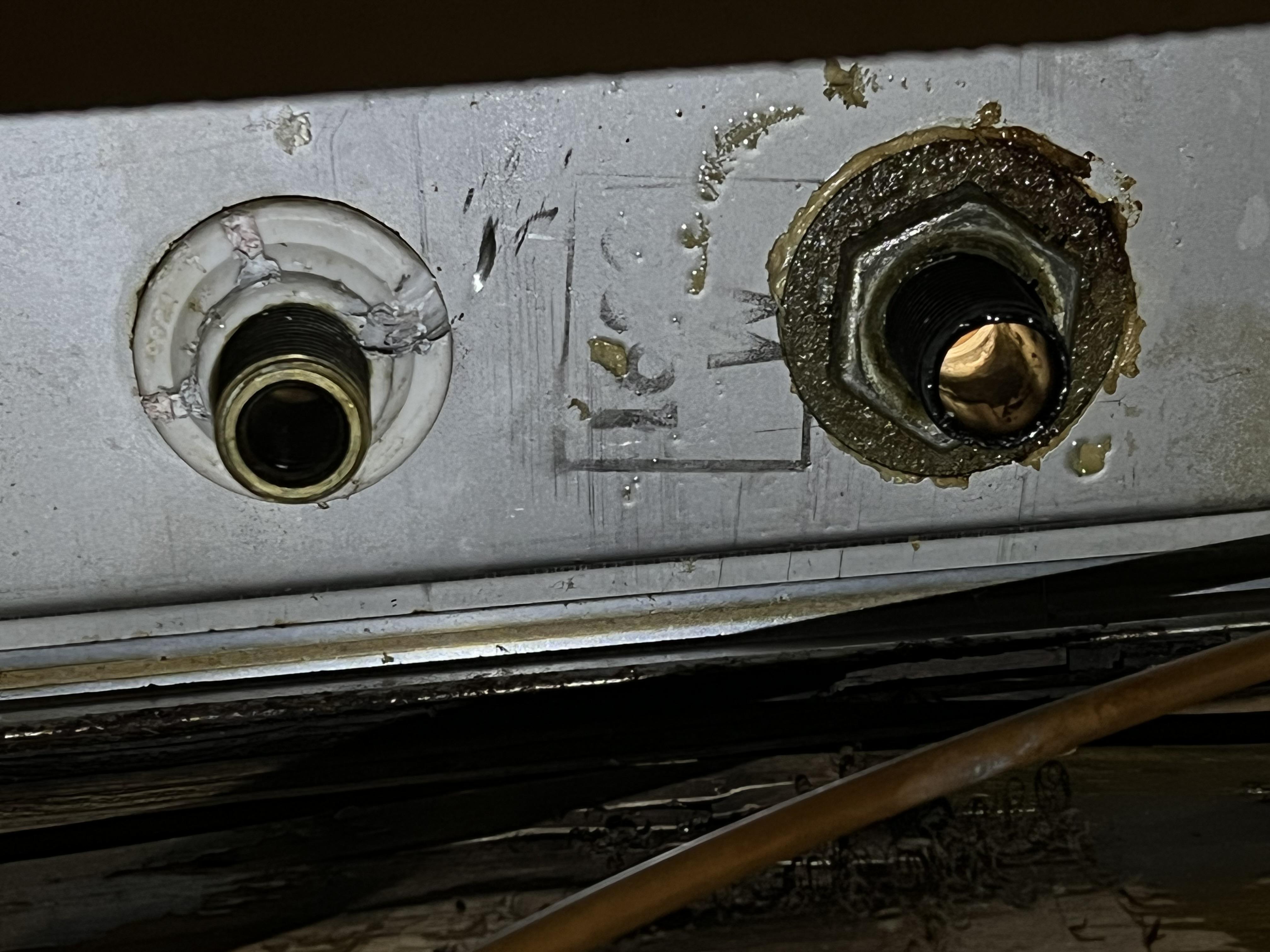 How do I remove the plastic mounting nut (left) and metal nut (right