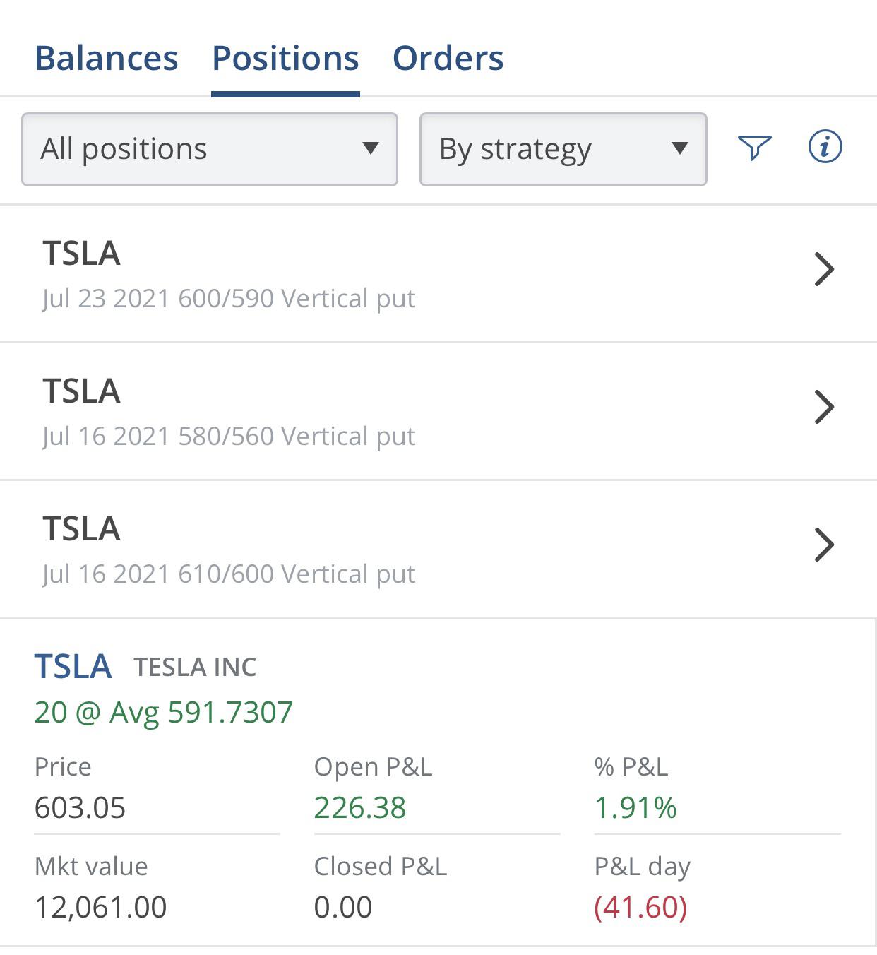 Questrade, can you please add P&L info for the whole spreads? It's such