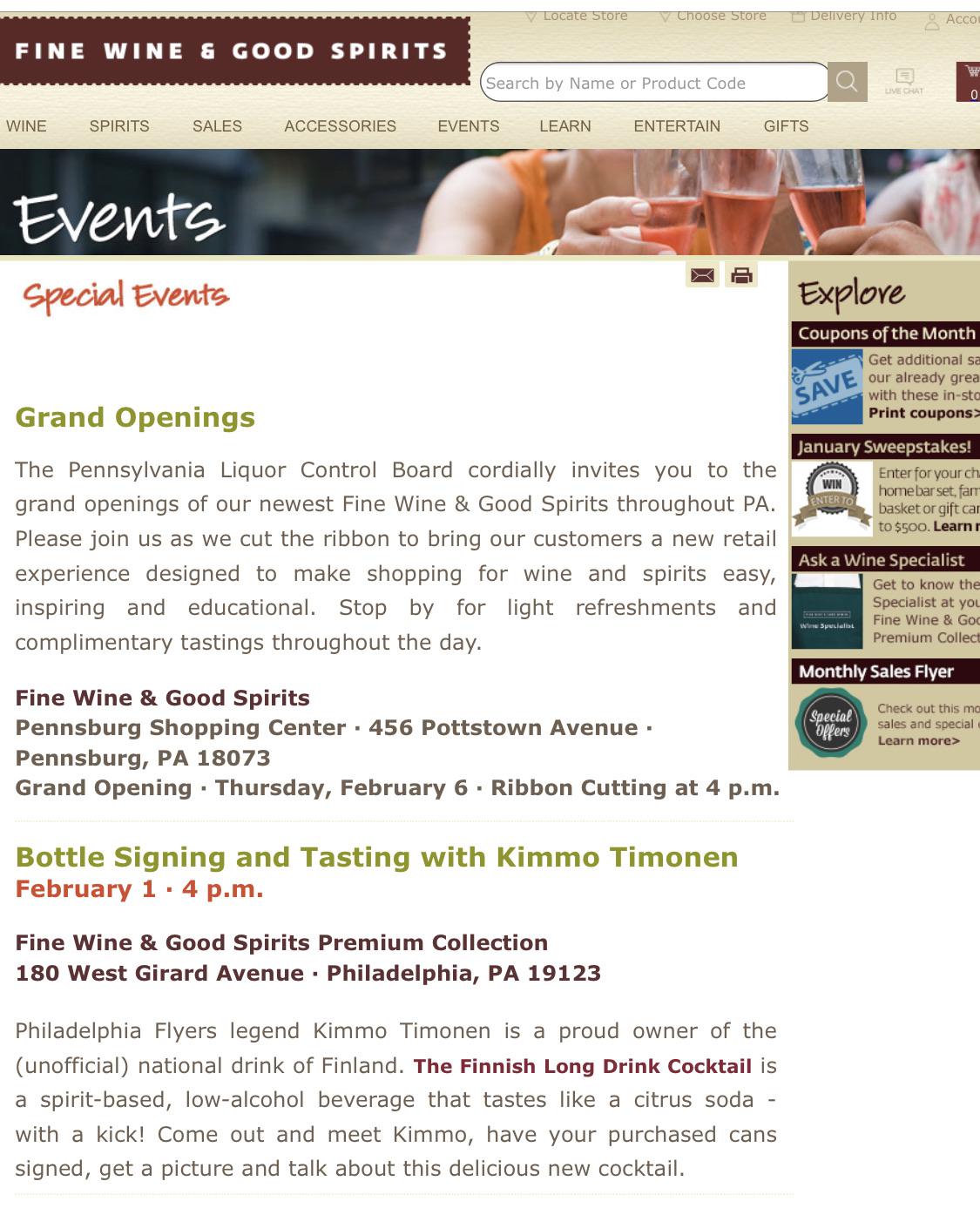 Kimmo Timonen will be at Fine Wine & Good Spirits tomorrow at 4pm! 180