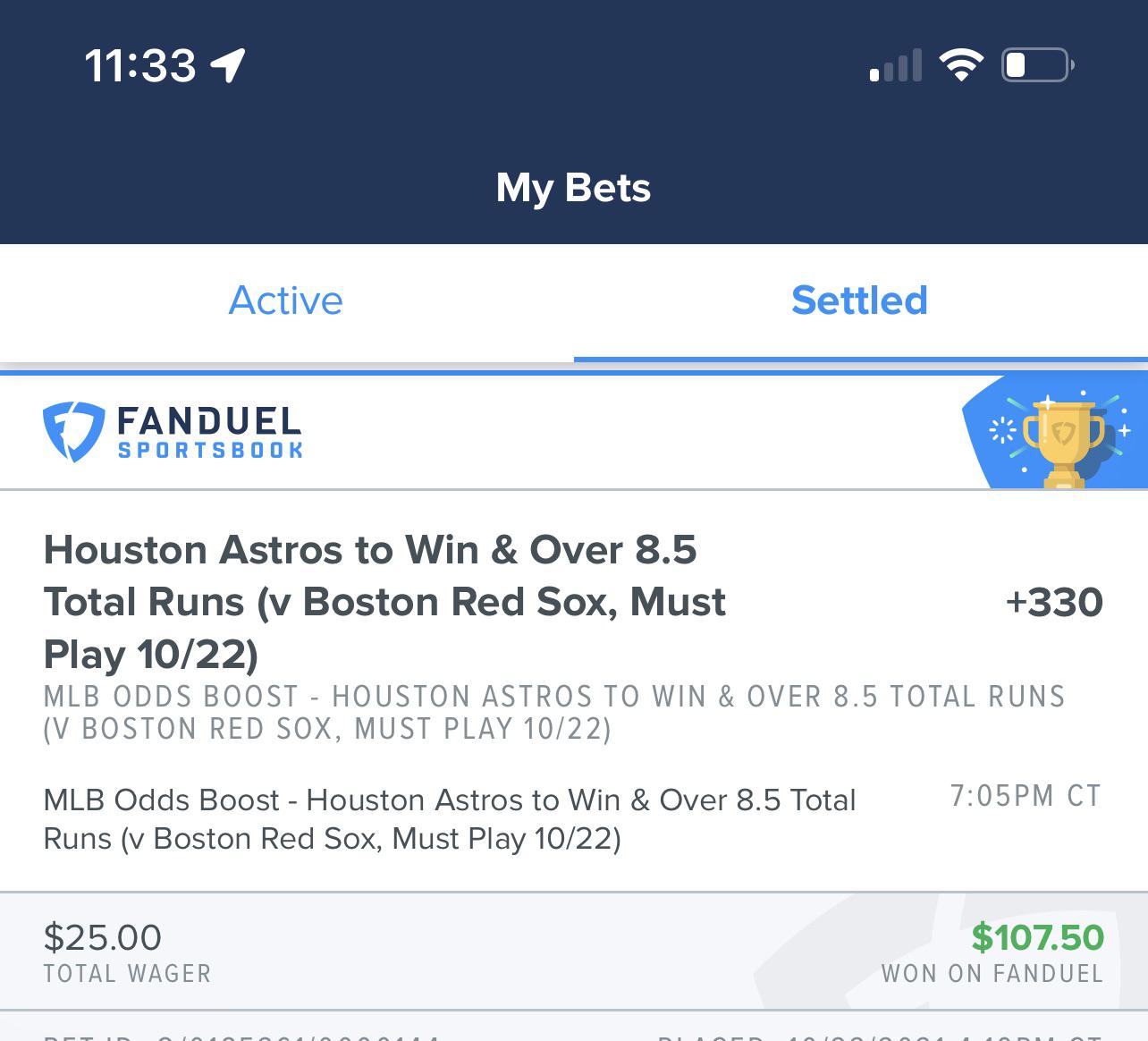 Is this an error on FanDuel? I played the Boost on Game 6 tonight that