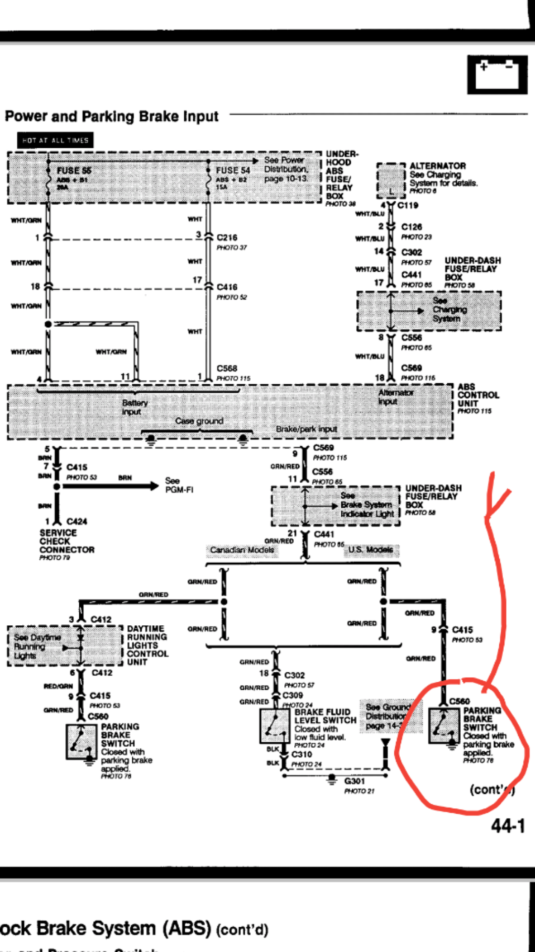 Honda Civic 1995 Parking brake light stays on. Checked the switch it