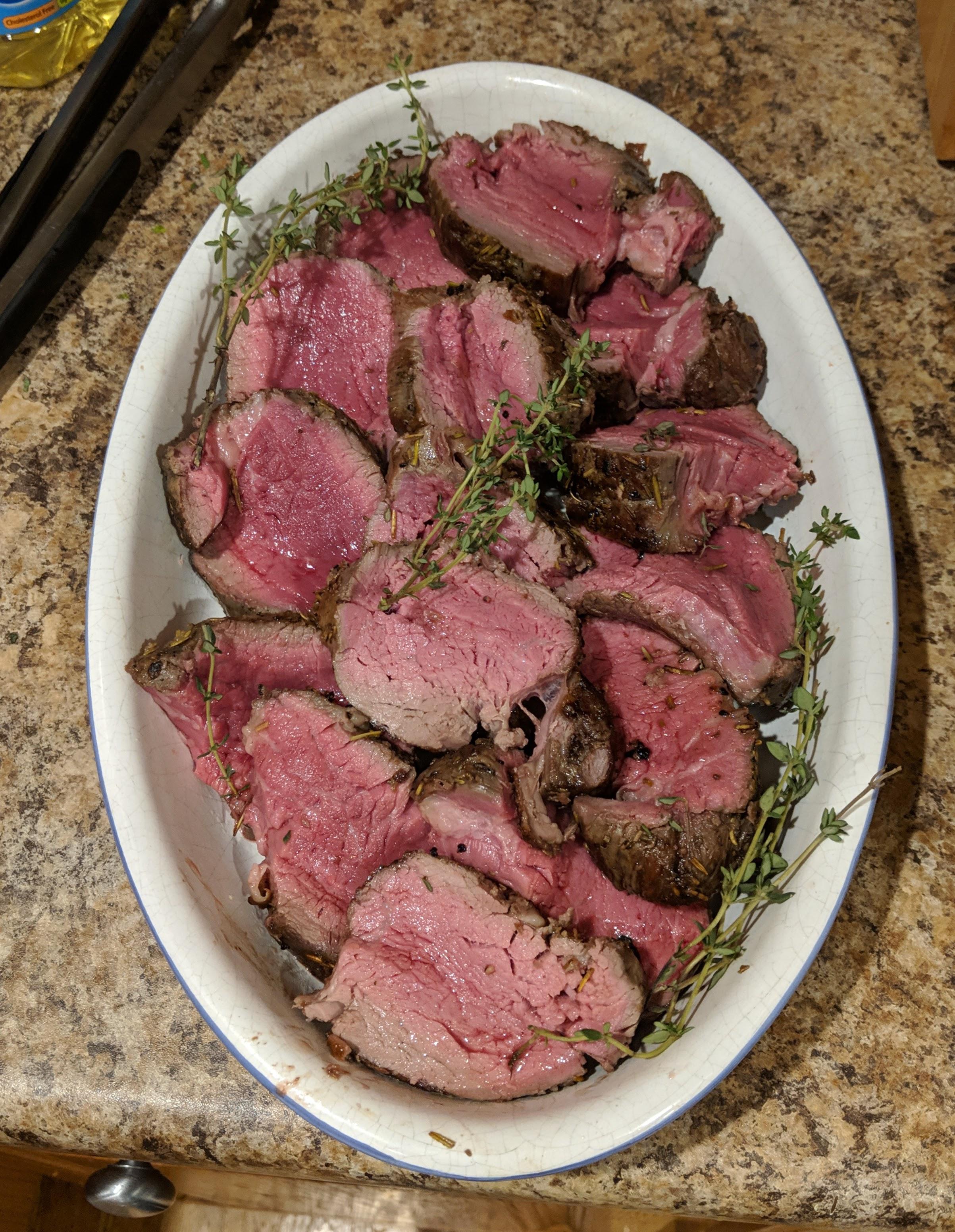 [Homemade] Slow Roasted Beef Tenderloin r/food