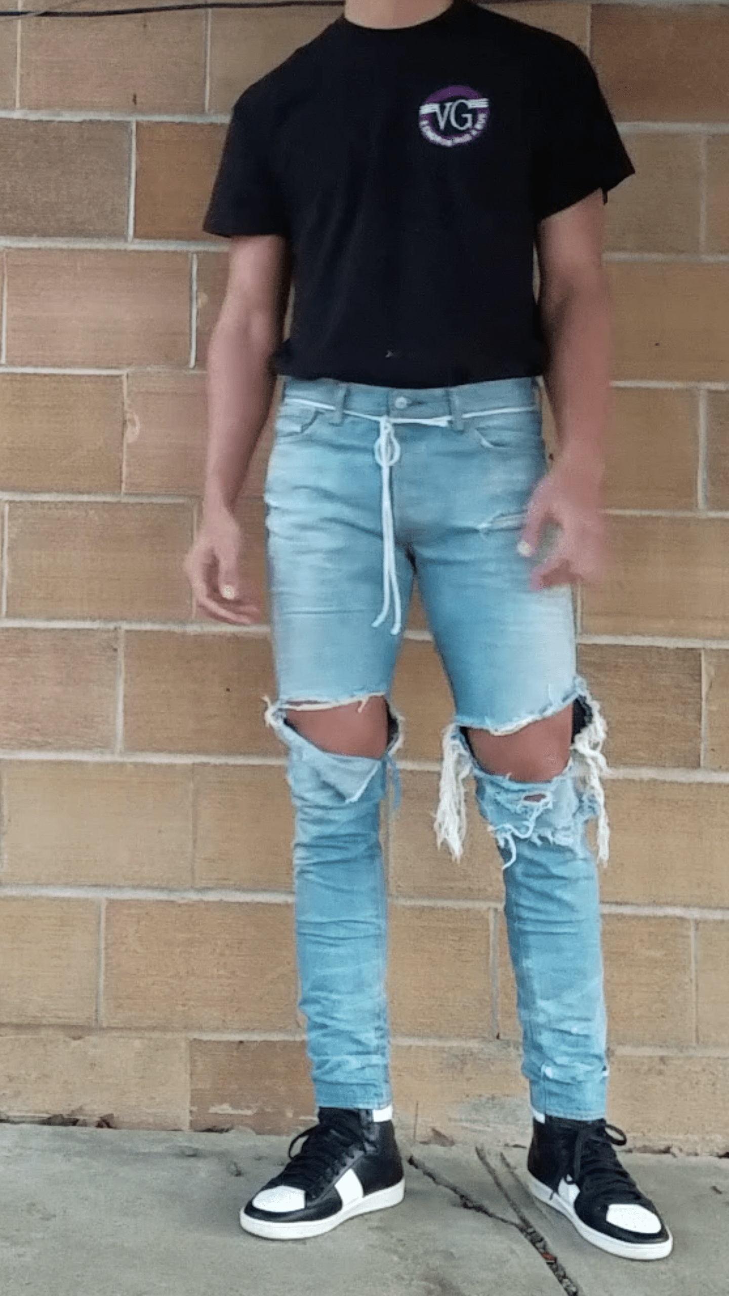 Started with indigo slim jeans, then I tapered, faded, bleached