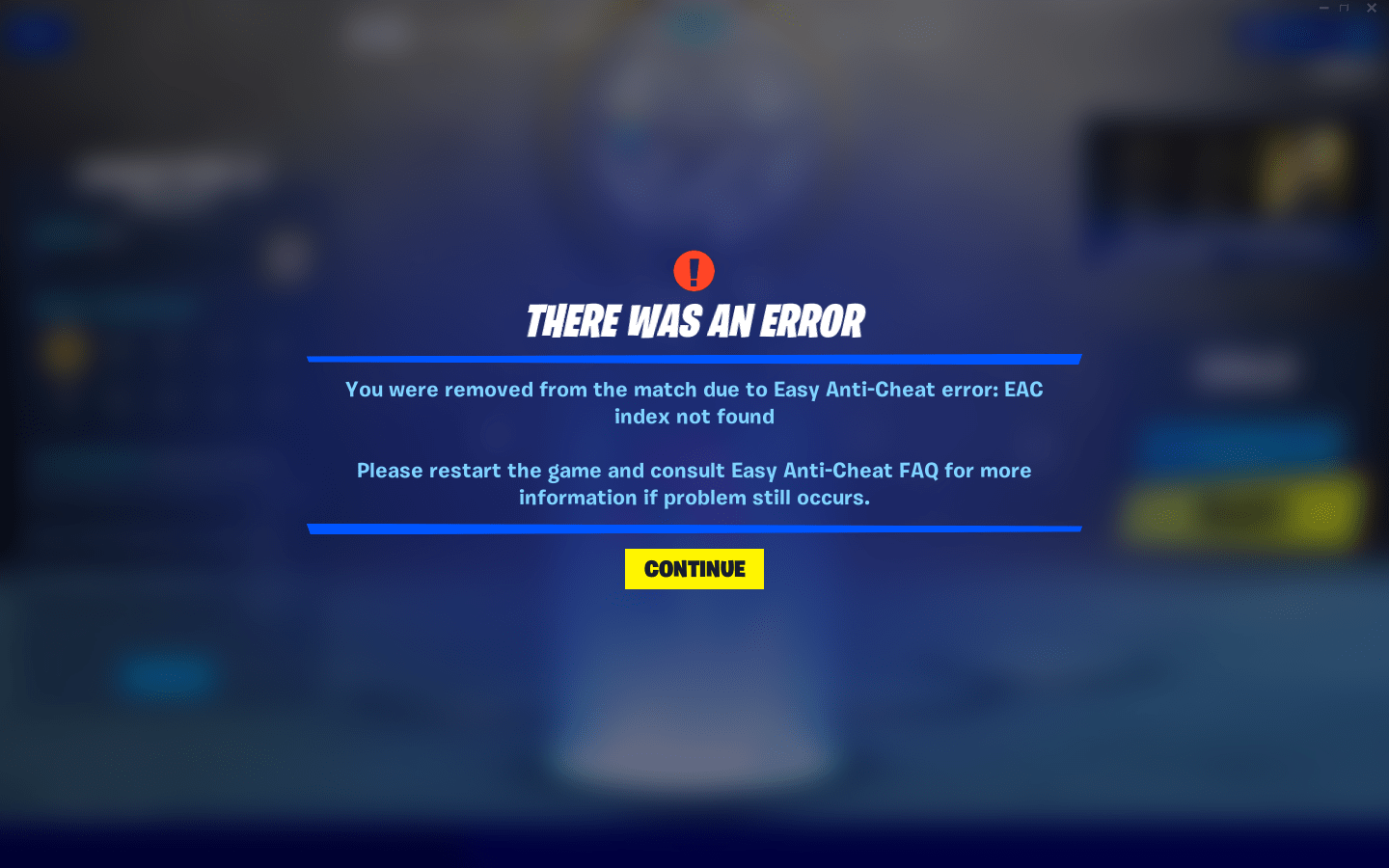 [最も選択された] fortnite easy anti cheat error eac index not found 115420
