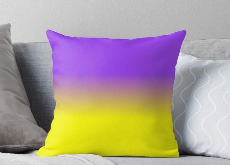 A Yellow And Purple Throw Pillow r/yellow