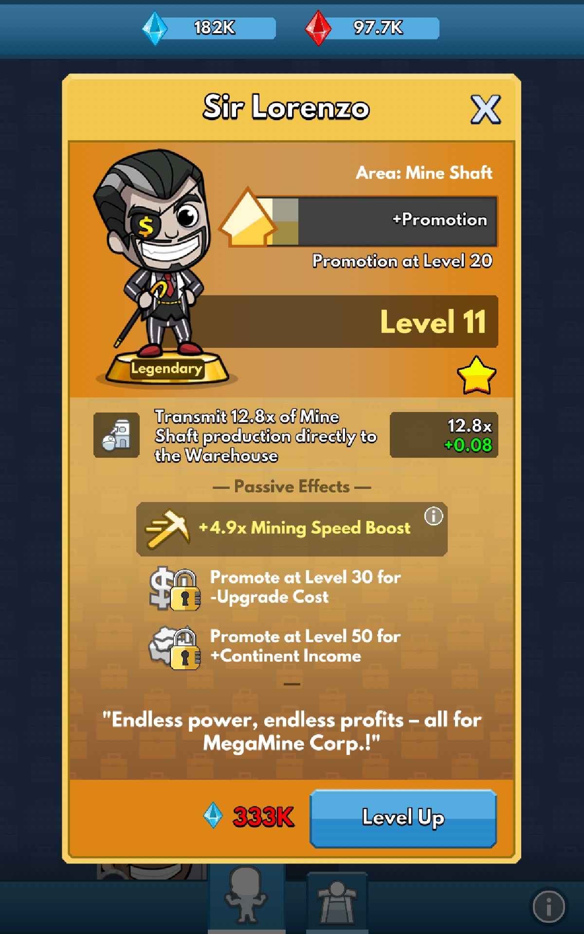 Legendary super manager IdleMinerTycoon