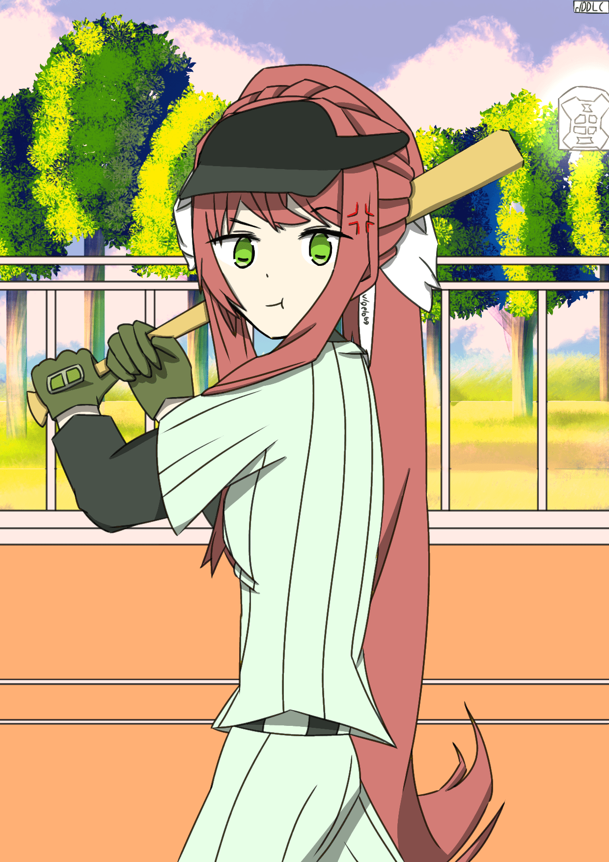Baseball Monika (OC Fanart) r/DDLC