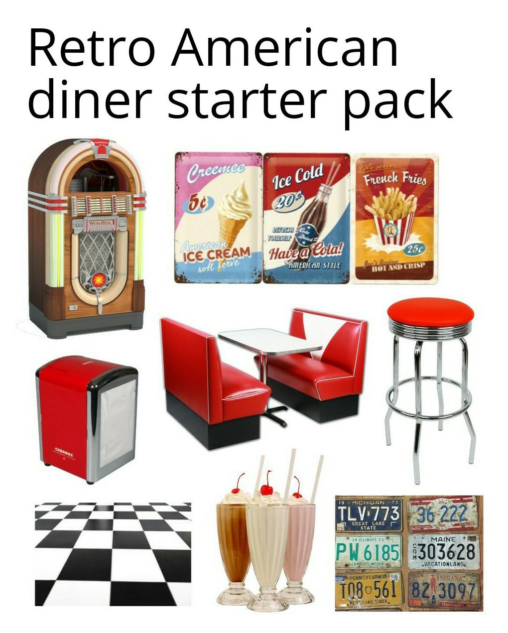 Retro American diner starter pack r/starterpacks