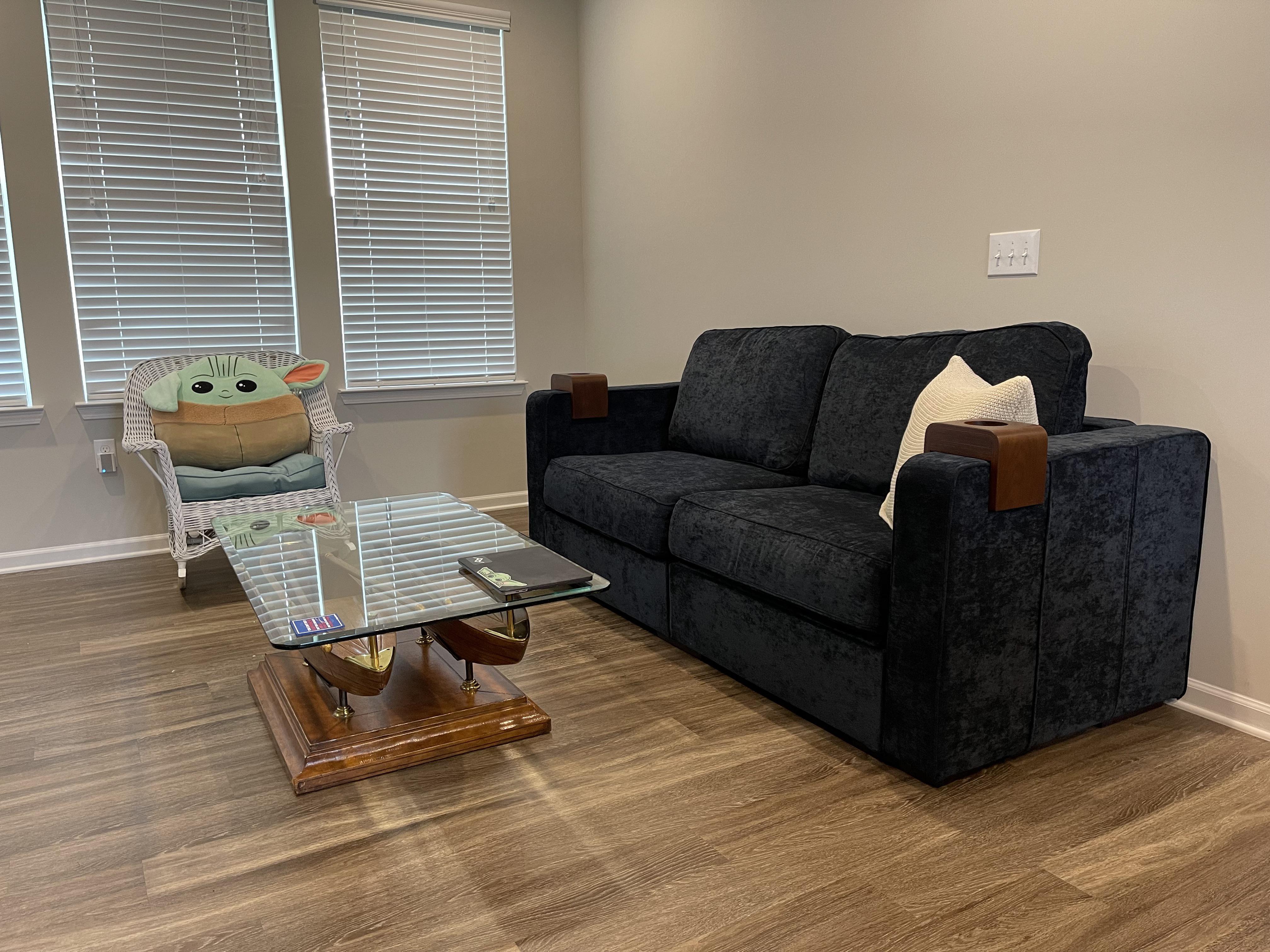 Bought 4th of July sale Midnight Navy Corded Velvet with storage