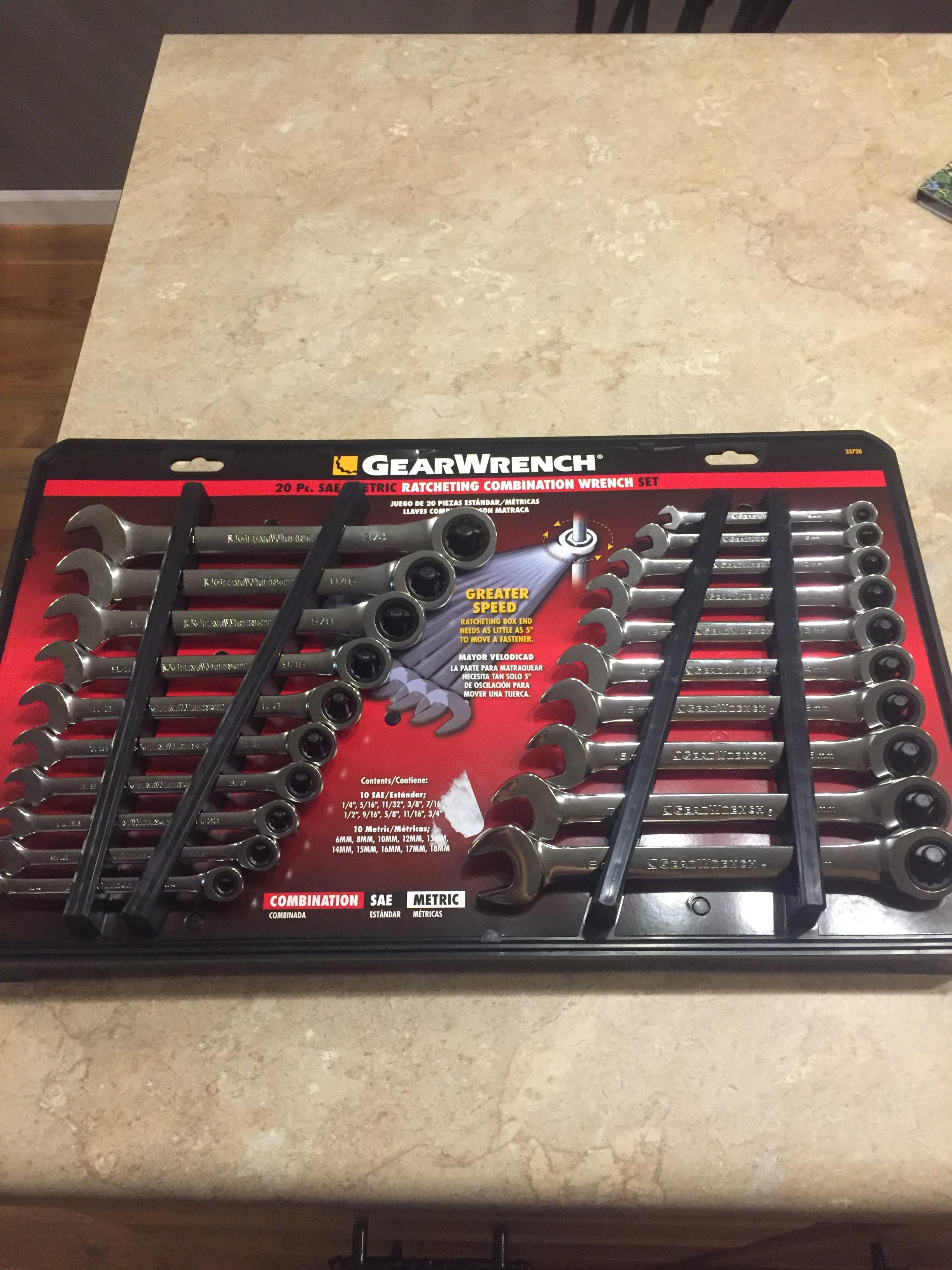 First ever set of ratcheting wrenches. Used some at work (salvage yard