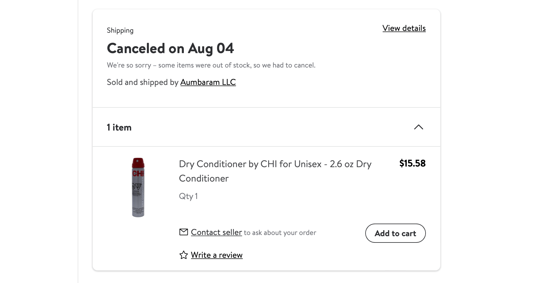 Walmart canceled an item in my order after I placed it... and if I want