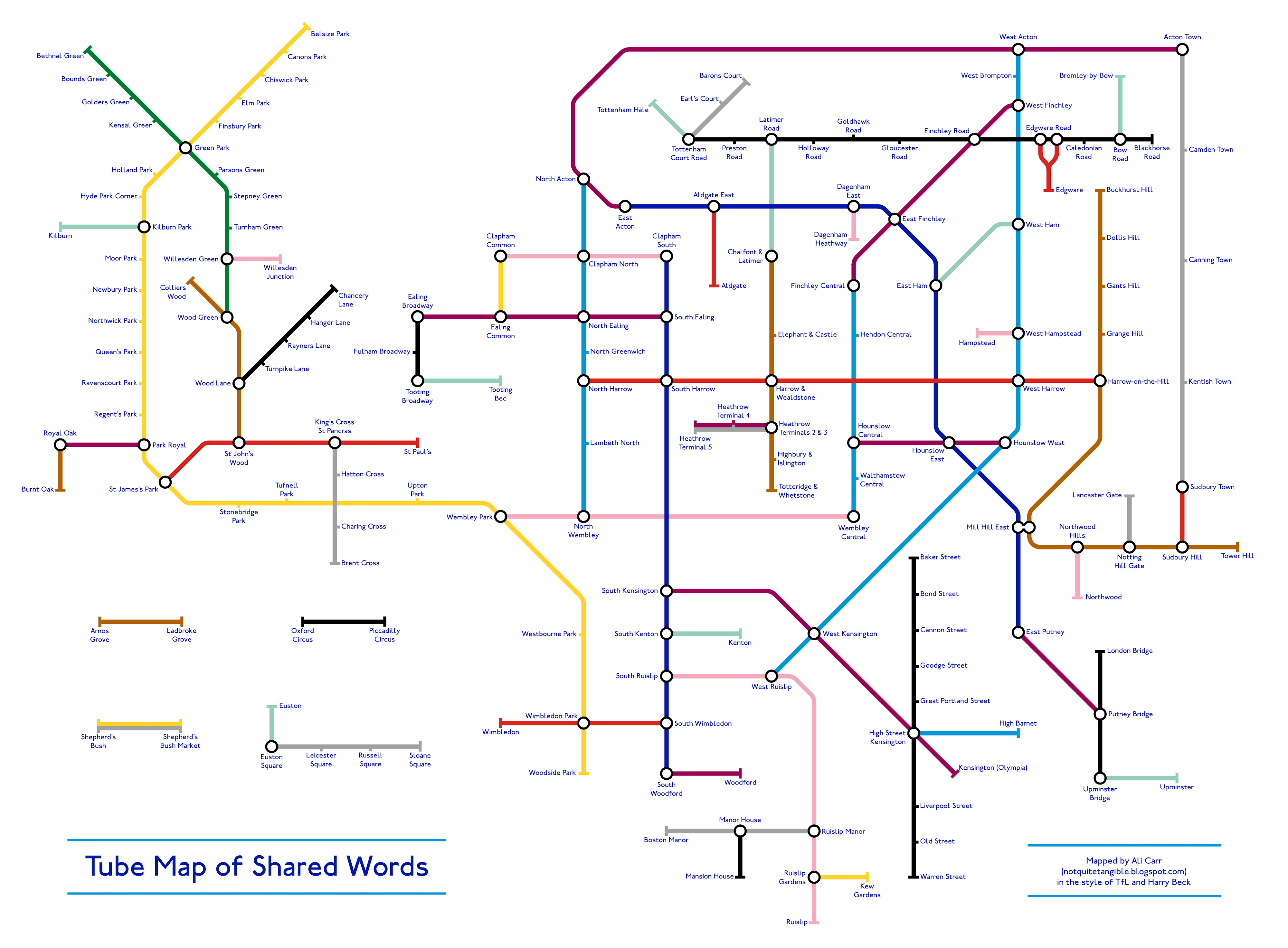 Tube map based on word association r/london