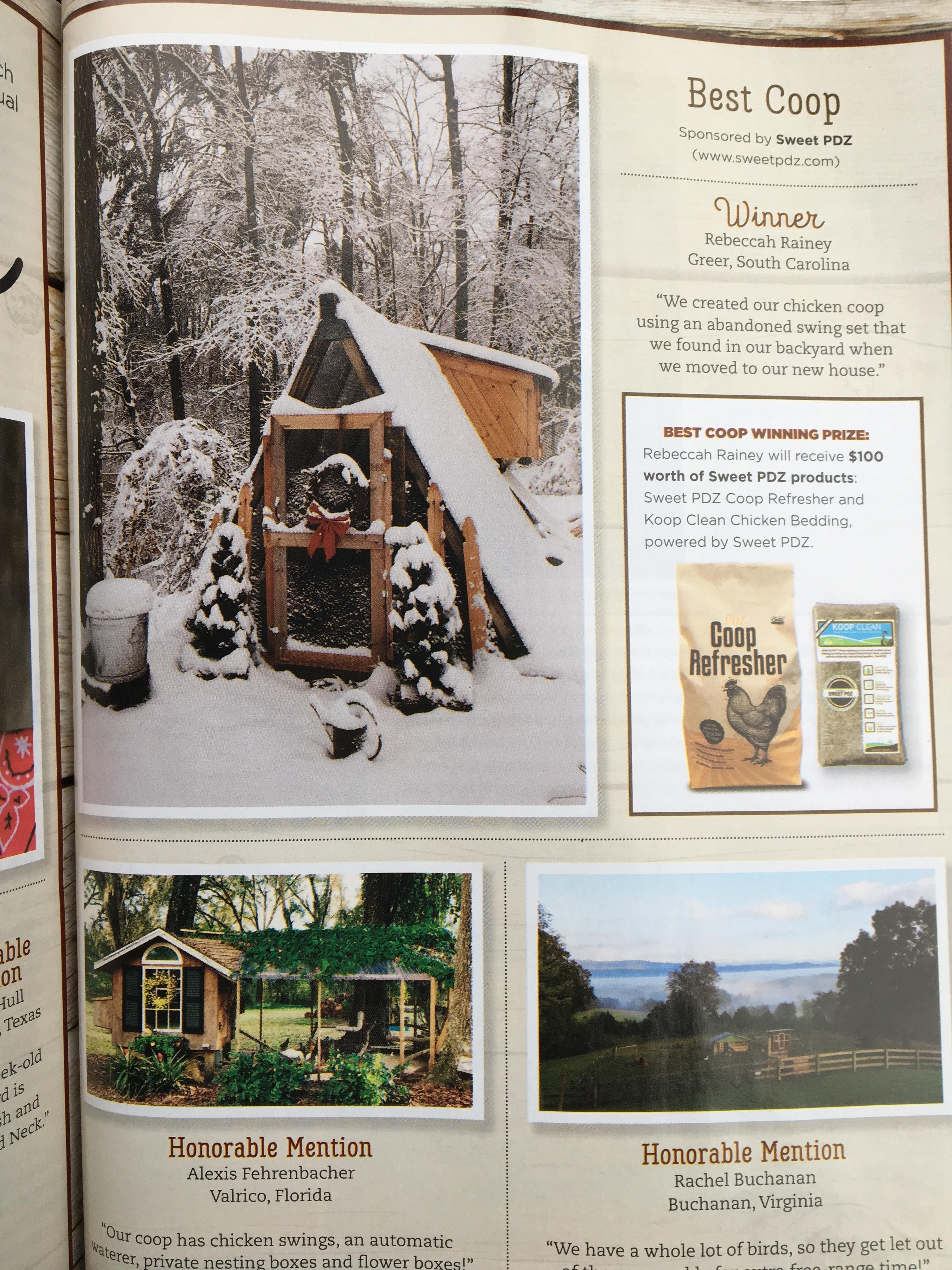 Our coop won Best Coop in the Chickens magazine! r/BackYardChickens