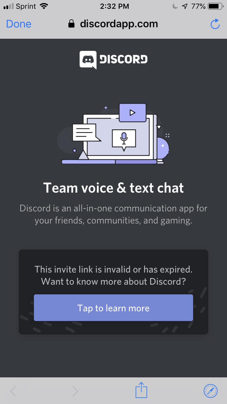 Can’t join the discord it keeps on showing this what’s wrong r/ksi