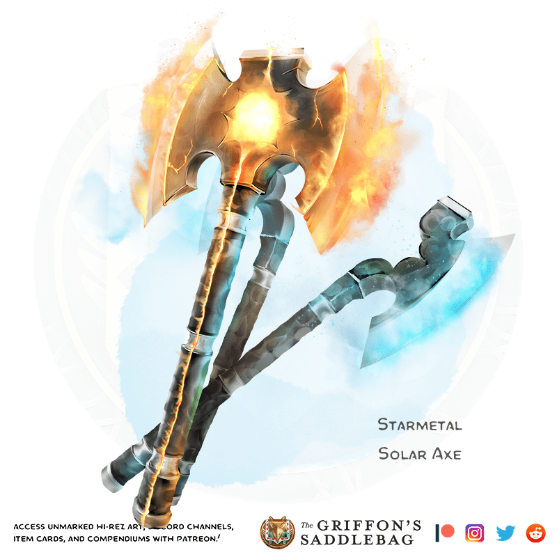 {The Griffon's Saddlebag} Starmetal Solar Axe Weapon (greataxe) r