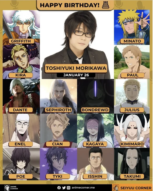 Happy birthday to Toshiyuki Morikawa who voices as Isshin Kurosaki! r