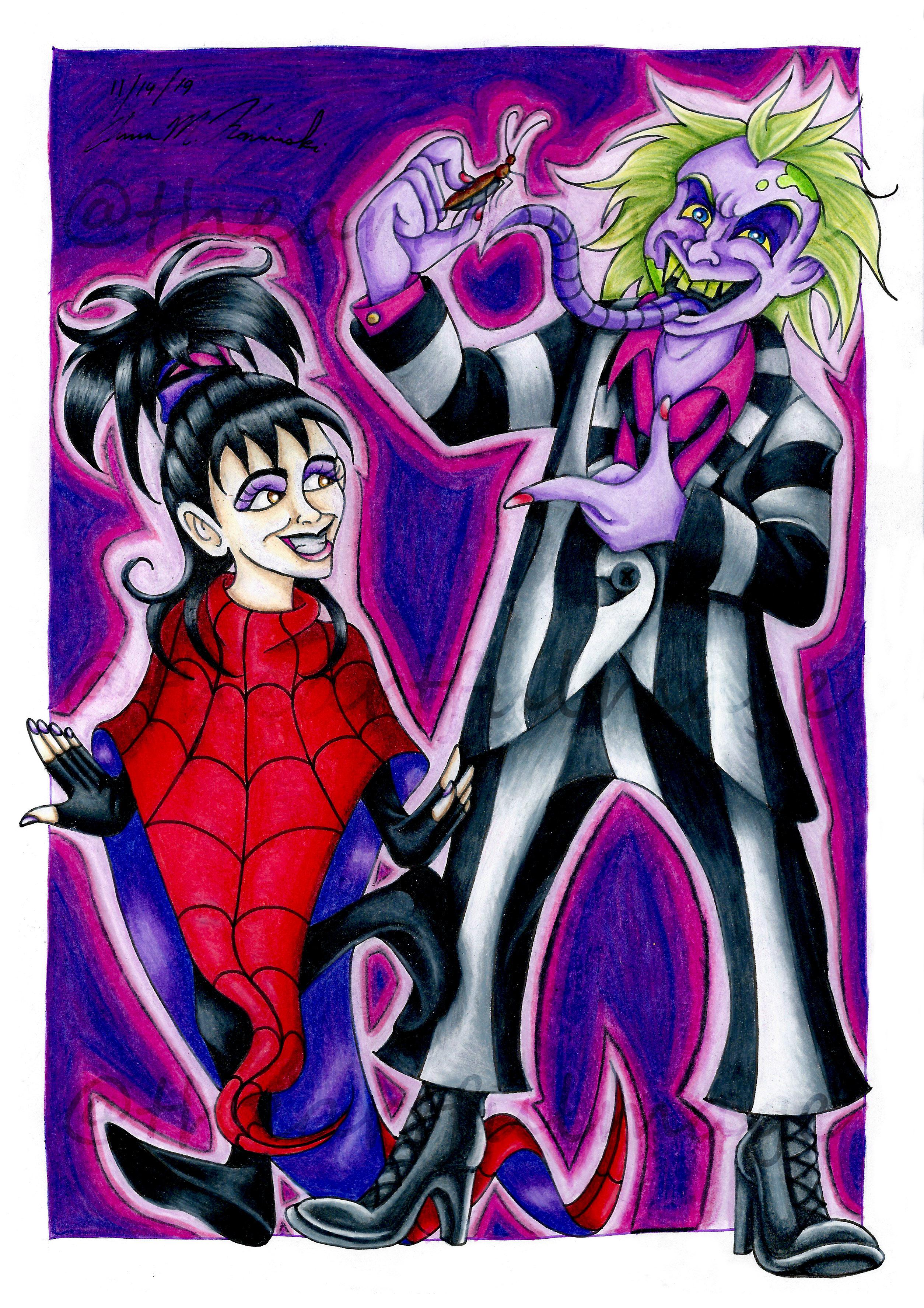 Beetlejuice Cartoon Fan Art, done by me, in Prismacolor colored pencil fanart