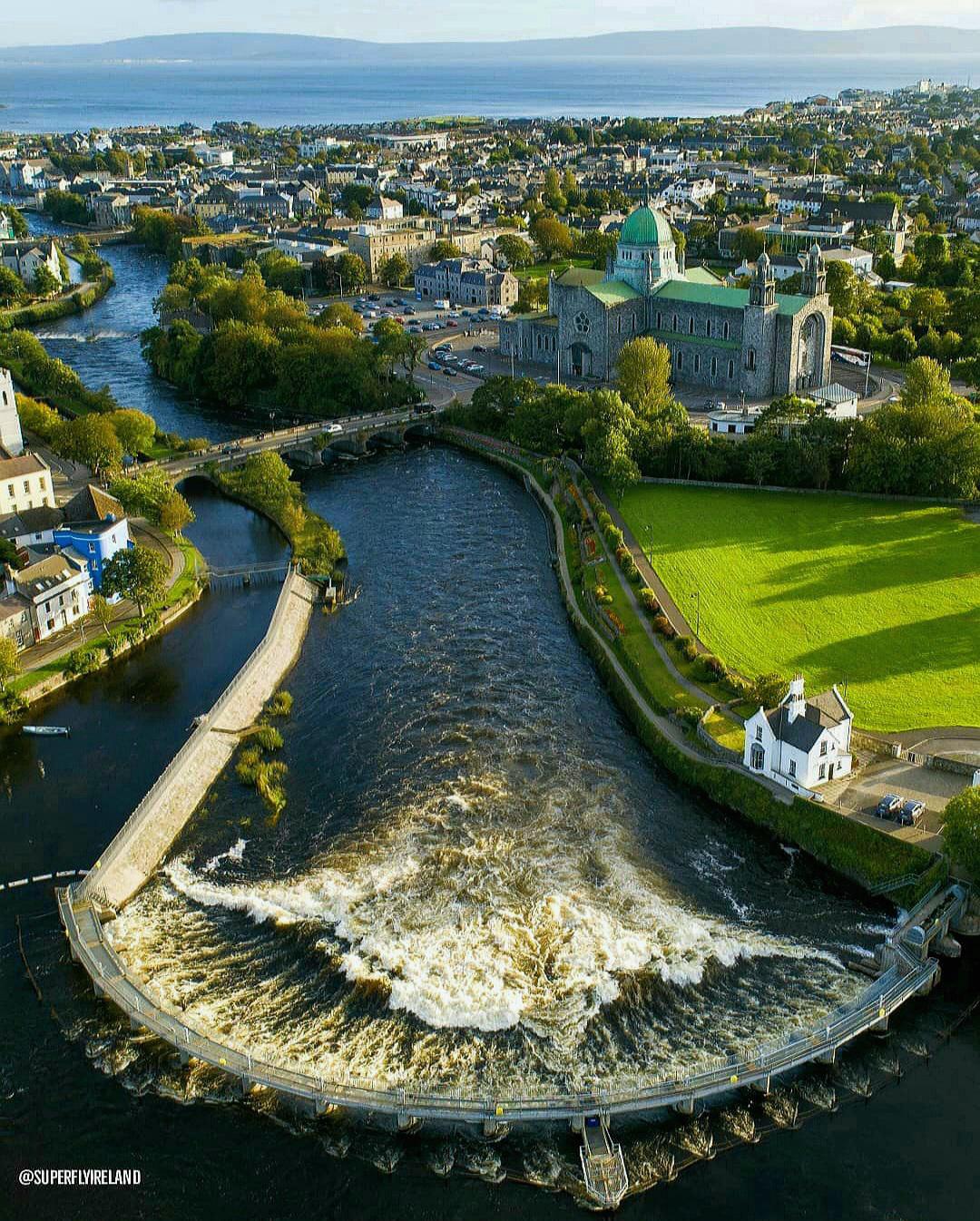 The River Corrib, Galway, Ireland. The fastest flowing city river in