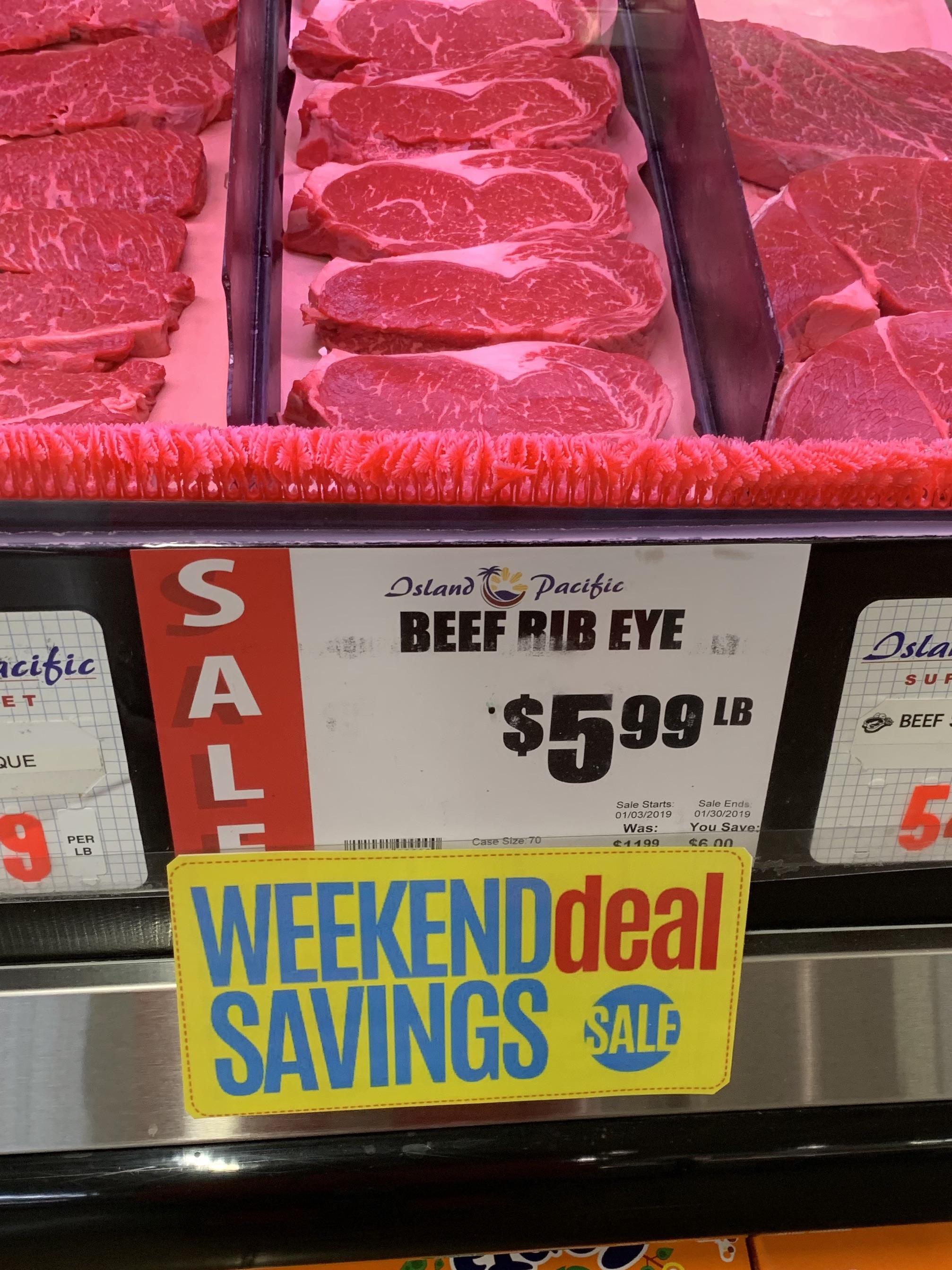 Ribeye from Island Pacific Market. Good quality for the sale price? r