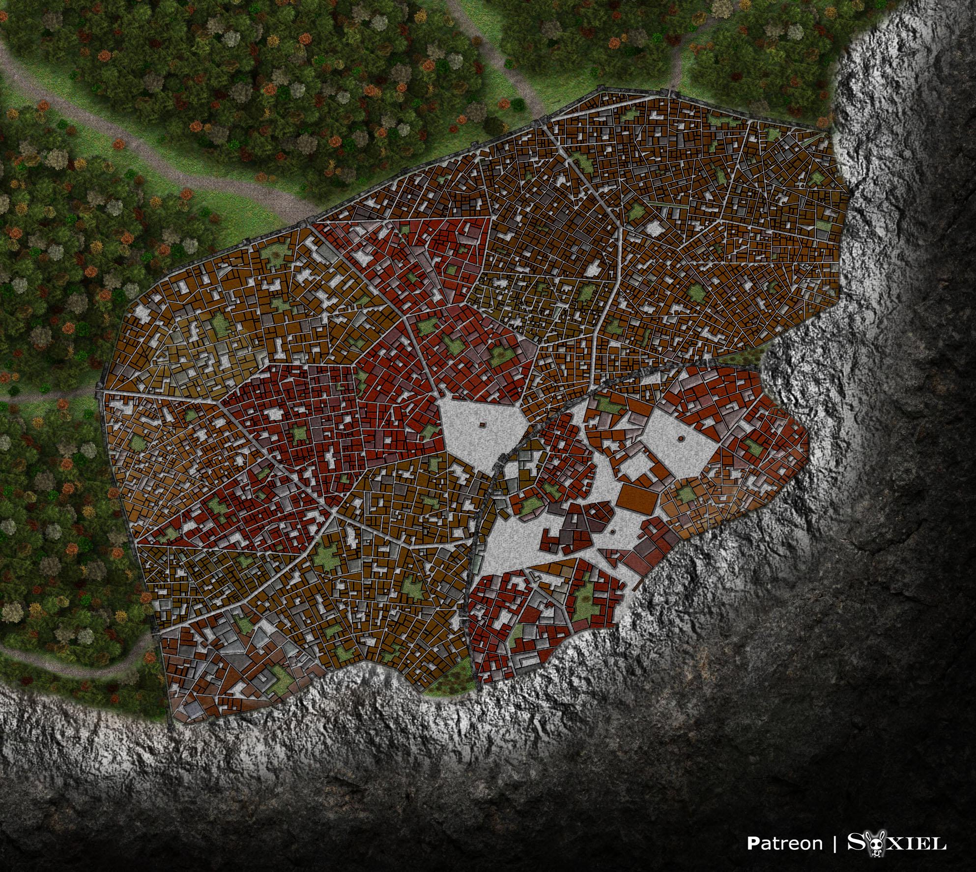 D&D Mountain City Map Long Dark Ravine Map