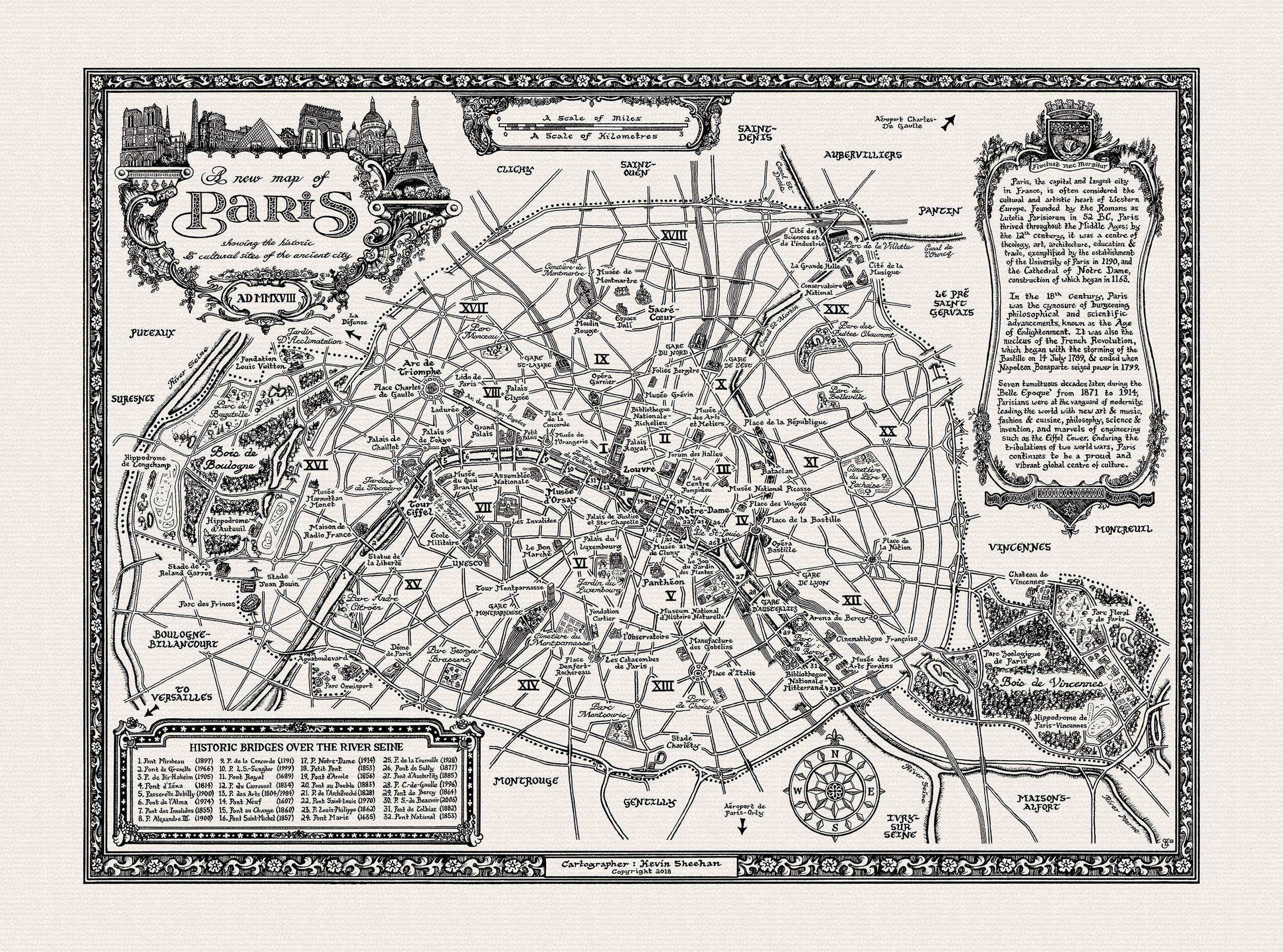 Just finished drawing this Map of Paris what do you think? r/paris