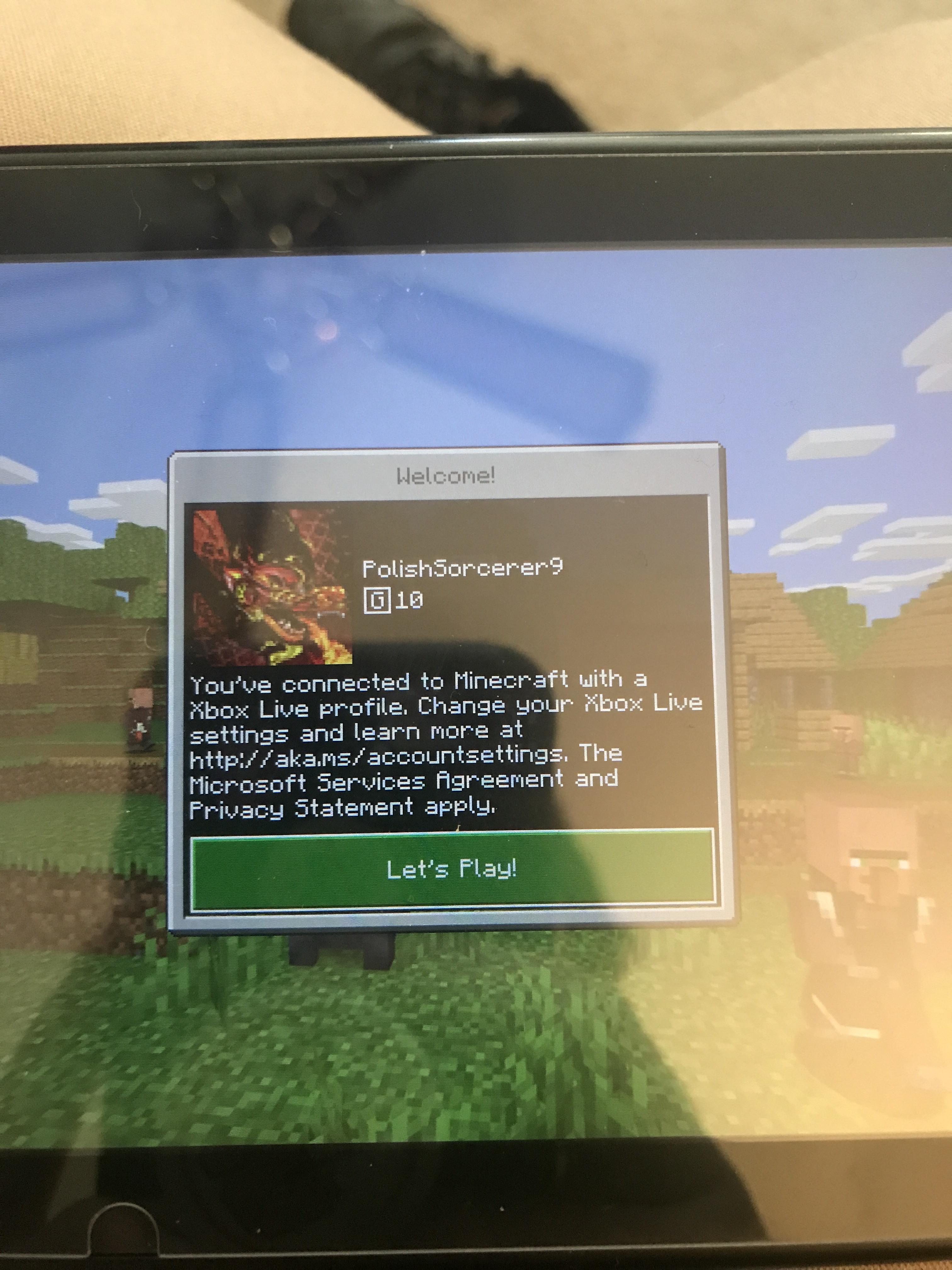 I play Minecraft for Nintendo Switch and whenever log into my Microsoft