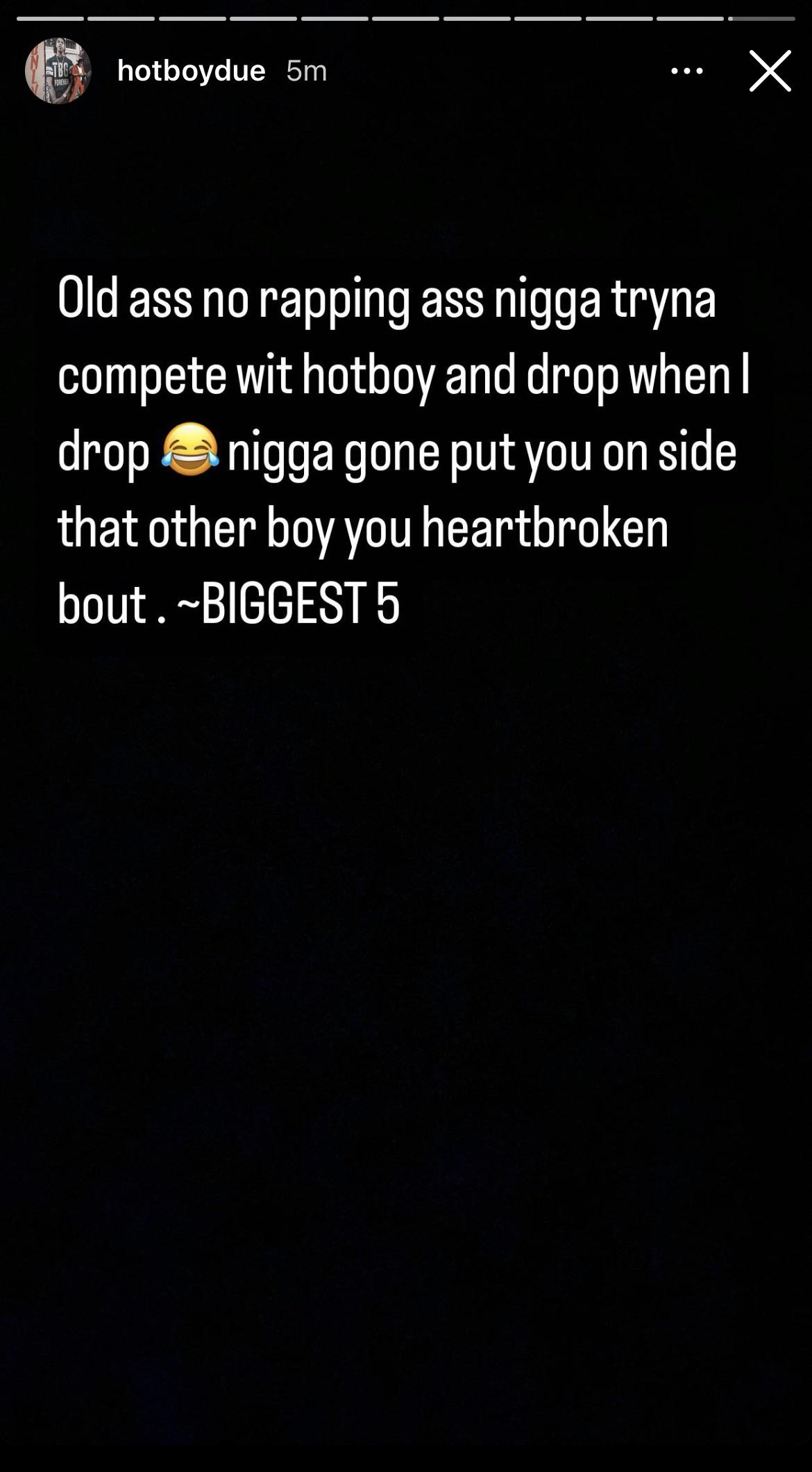 HotBoyDue (60/Tbg) dissing Nba choppaboy (4kt) r/DaDumbWay