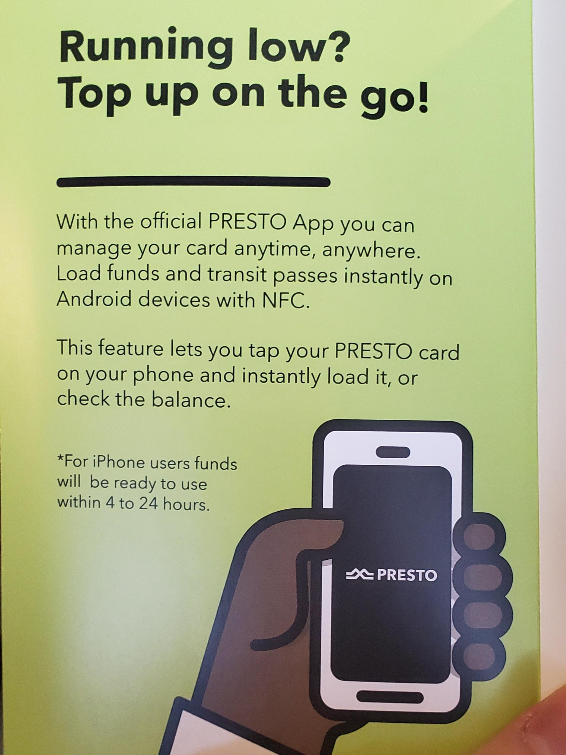 In case anyone missed it, the Presto app has a pretty compelling use case now. toronto