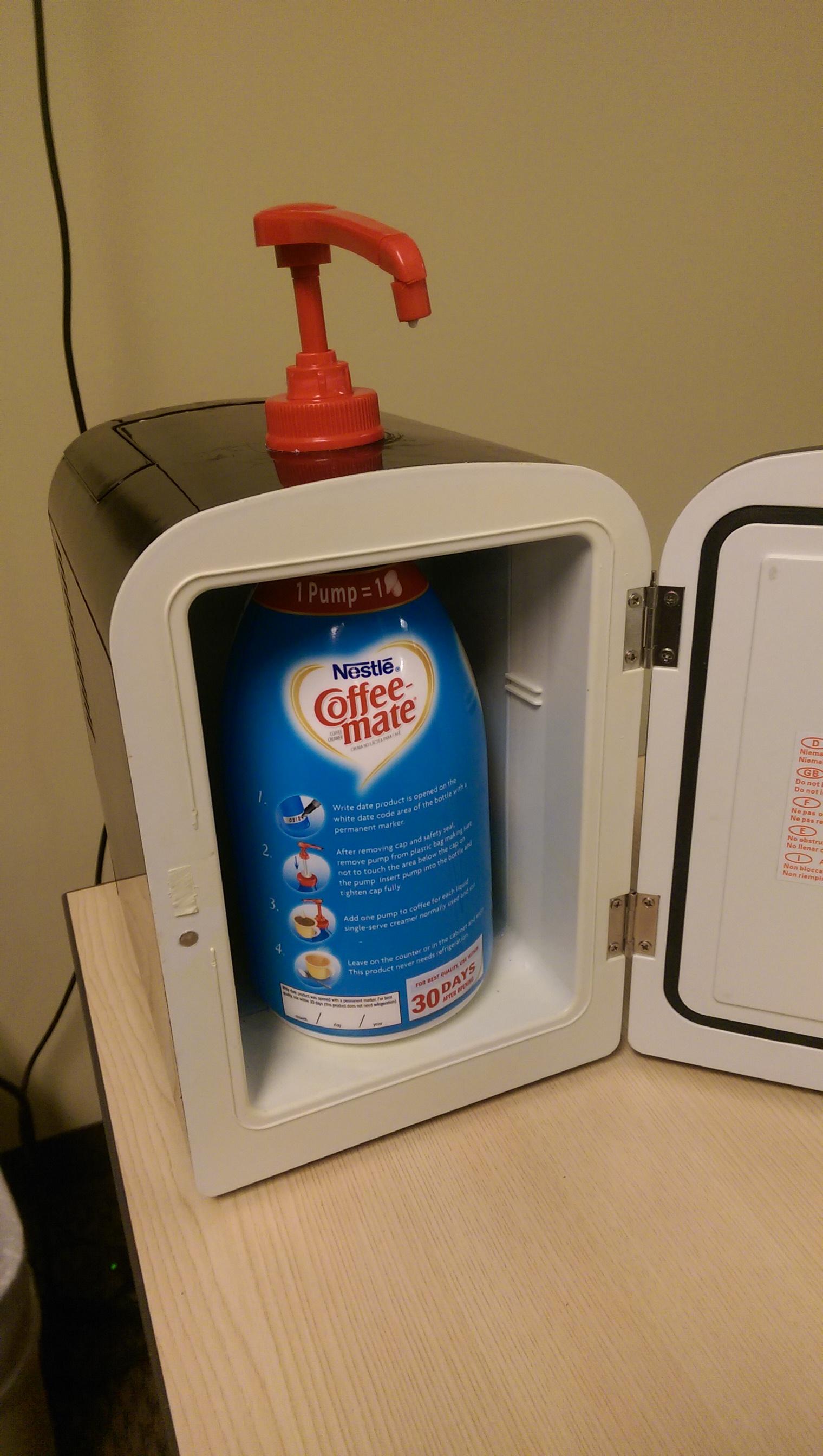 Refrigerator for nonrefrigerated coffee creamer r/DiWHY