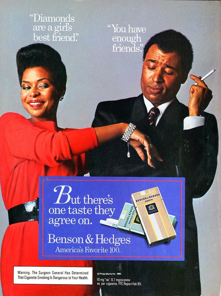 A matter of taste Benson & Hedges print ad, 1980s. r/vintageads