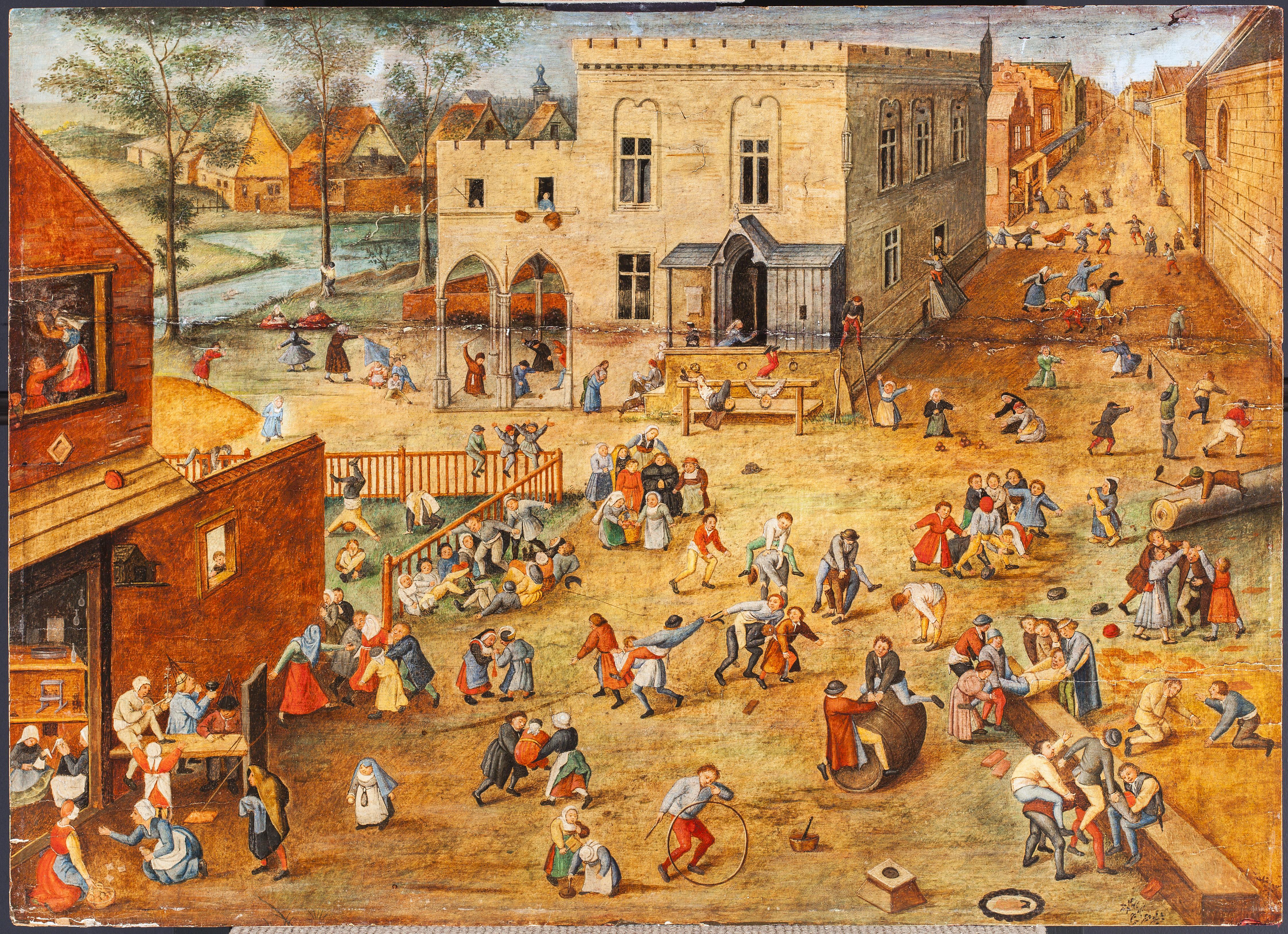 Children's Games, Pieter Bruegel, OilonPanel, 1560 r/Art