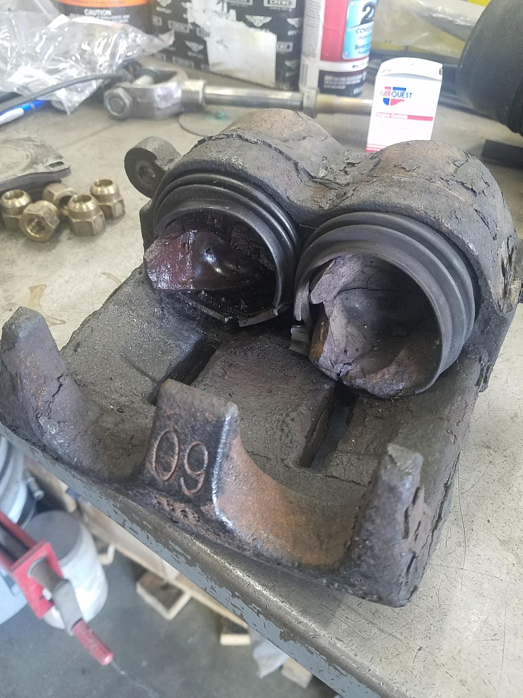 Brakes pedal feels funny and there's a noise.